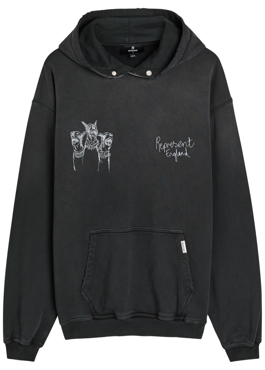Represent Hand Drawn Thoroughbred Dogs Hooded Cotton Sweatshirt - 1