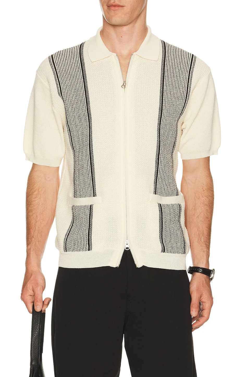 Zip Knit Polo Stripe - 1