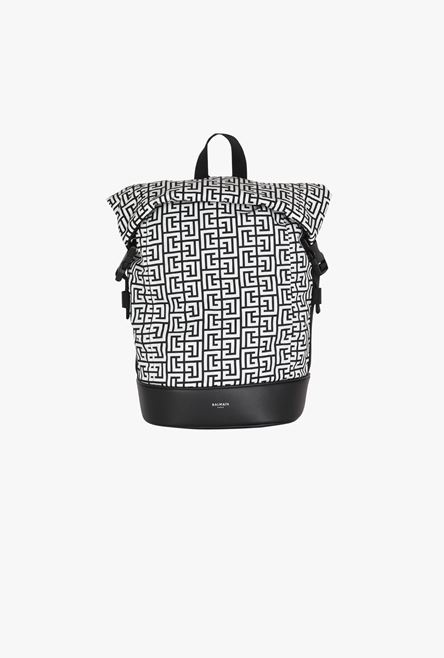 Bicolor white and black nylon 1945 backpack - 1