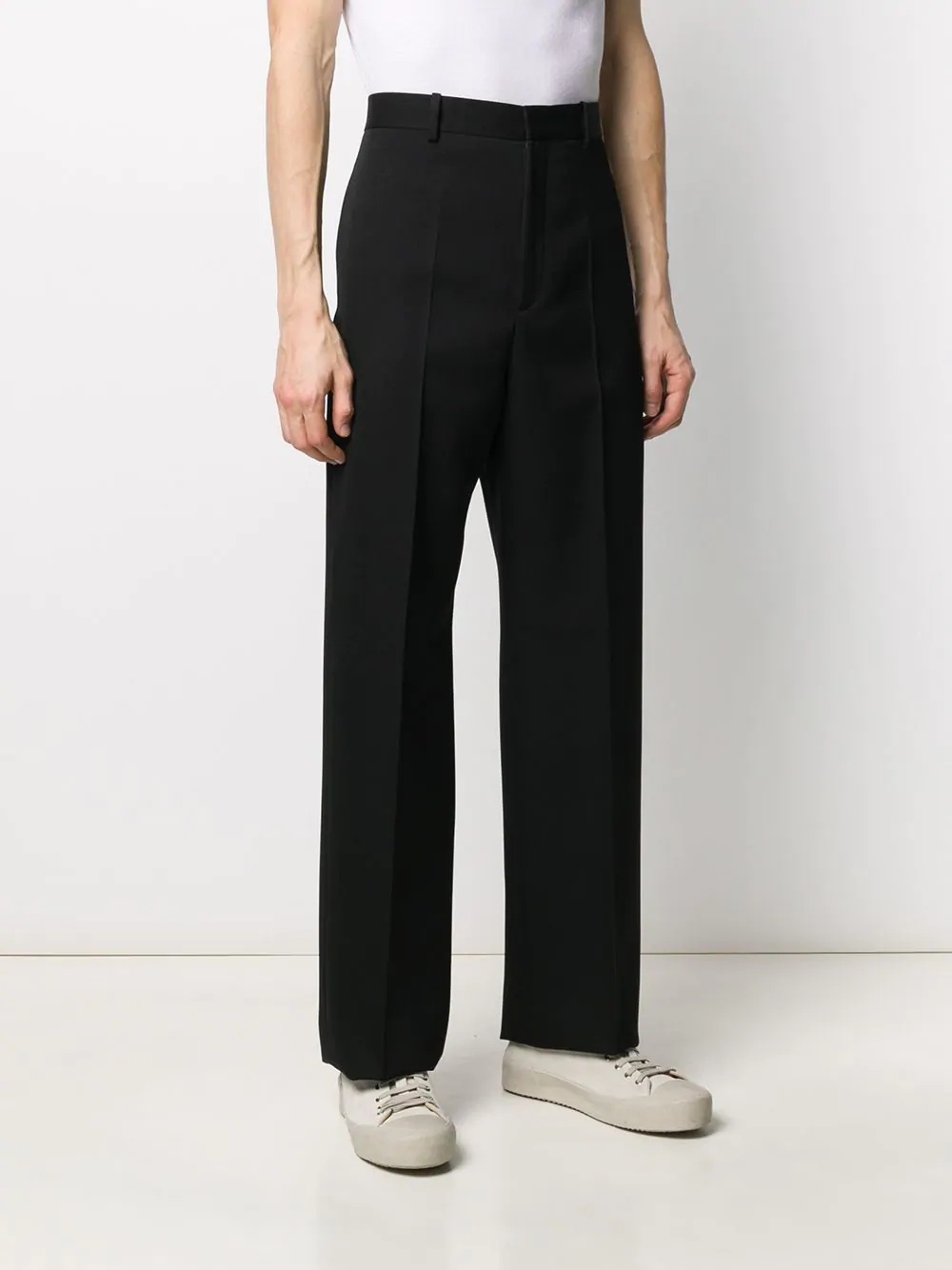 pleated straight-leg trousers - 3