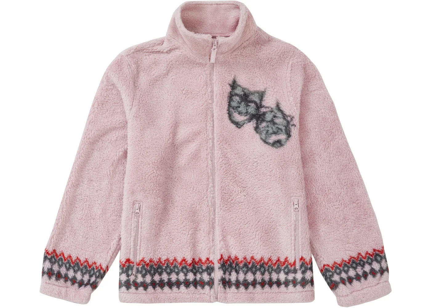 Supreme Drama Mask Fleece Jacket Pink - 1