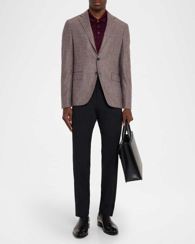 Canali Men's Stepweave Wool Notch Lapel Sport Coat outlook