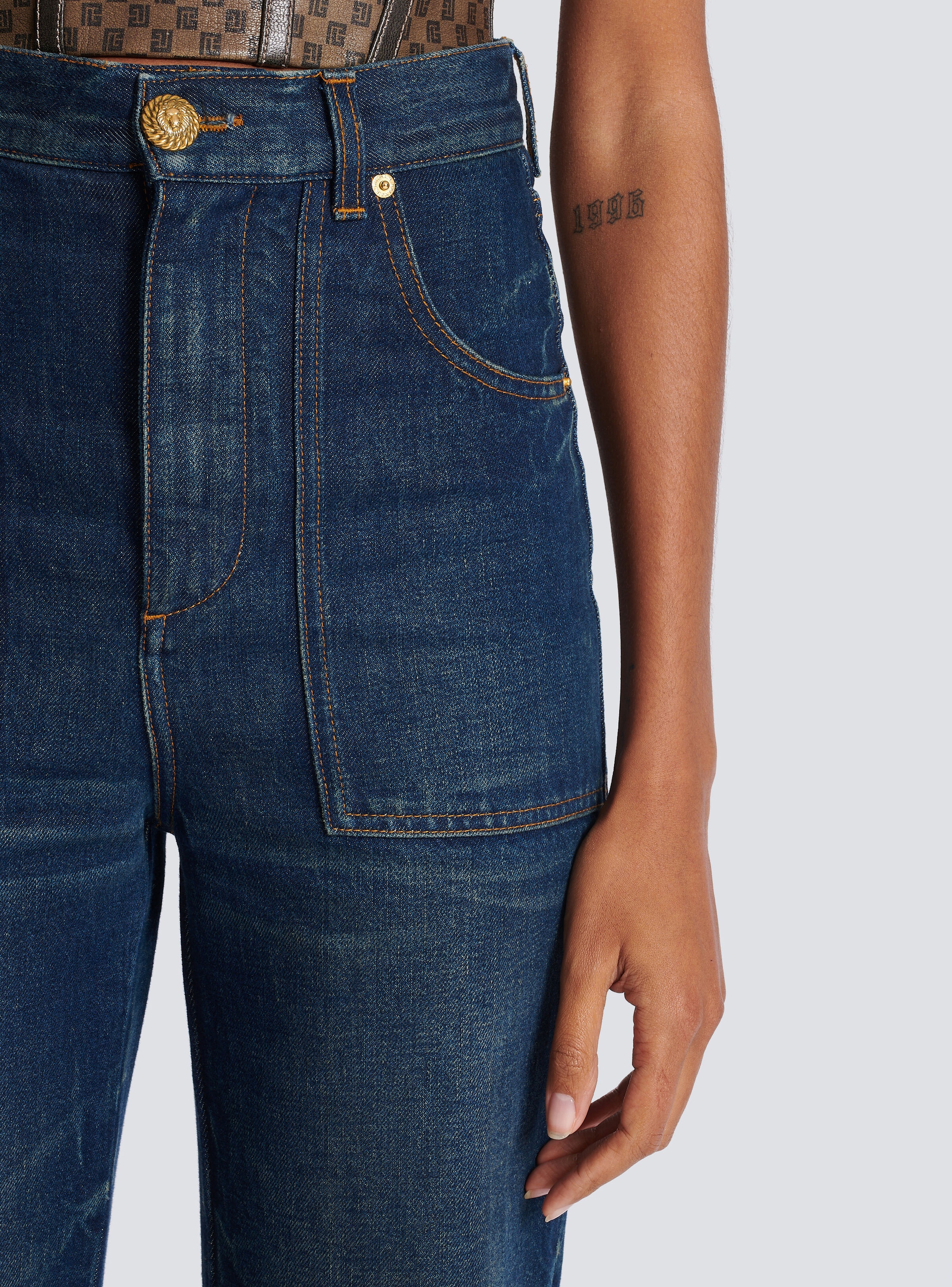 Vintage flared denim jeans - 7