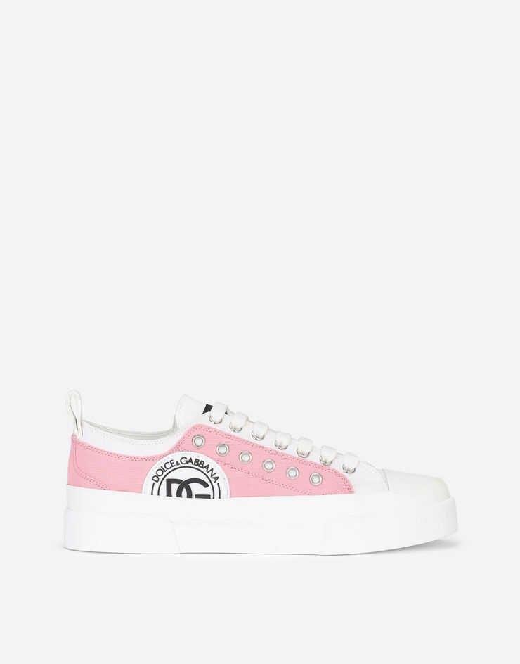 Two-tone canvas Portofino Light sneakers with DG logo - 1