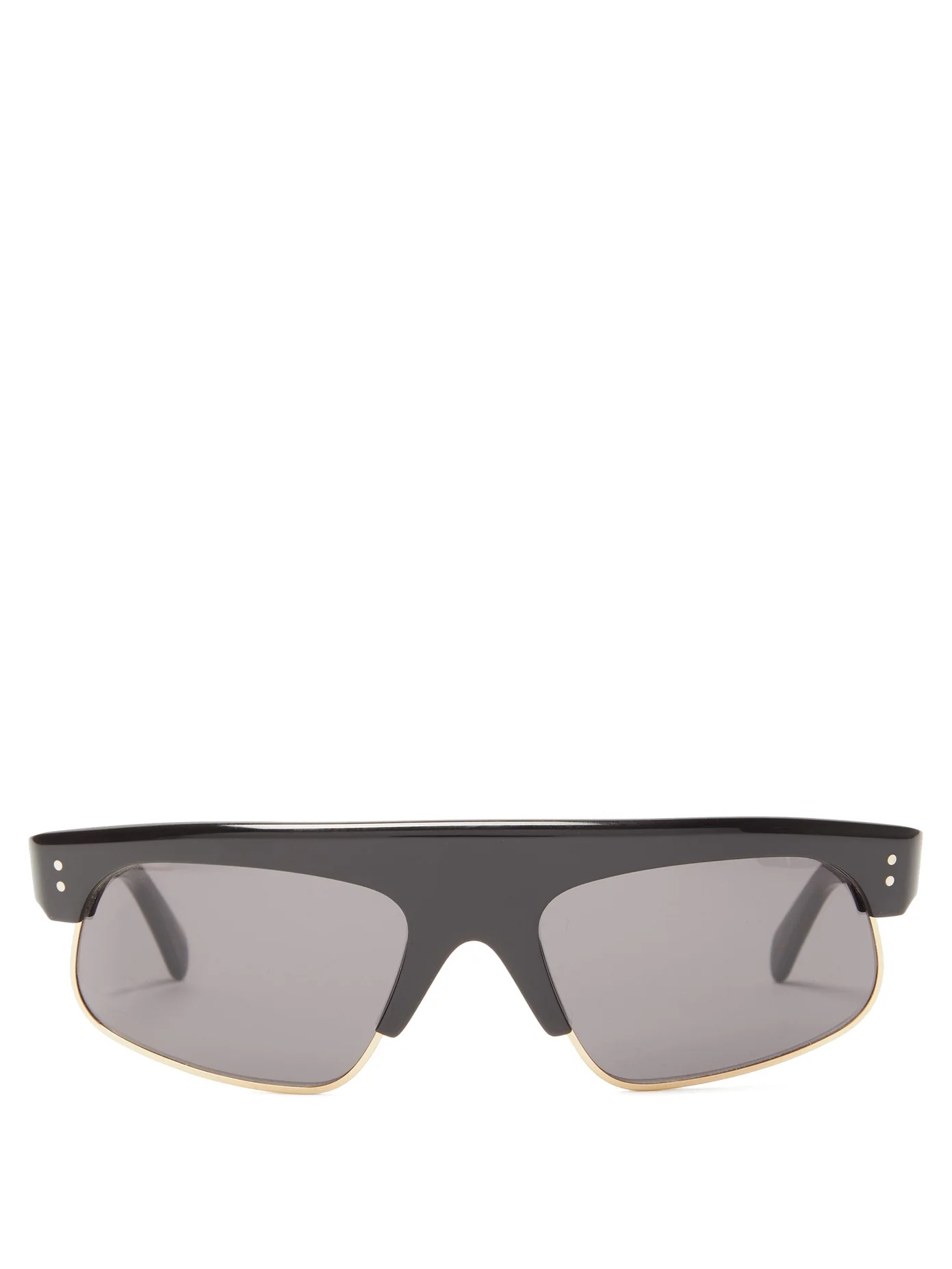 Browline rectangular acetate and metal sunglasses - 1