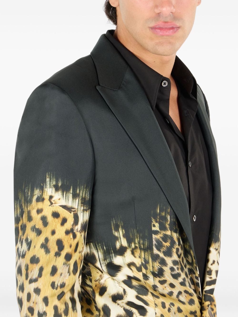 leopard-print blazer - 5
