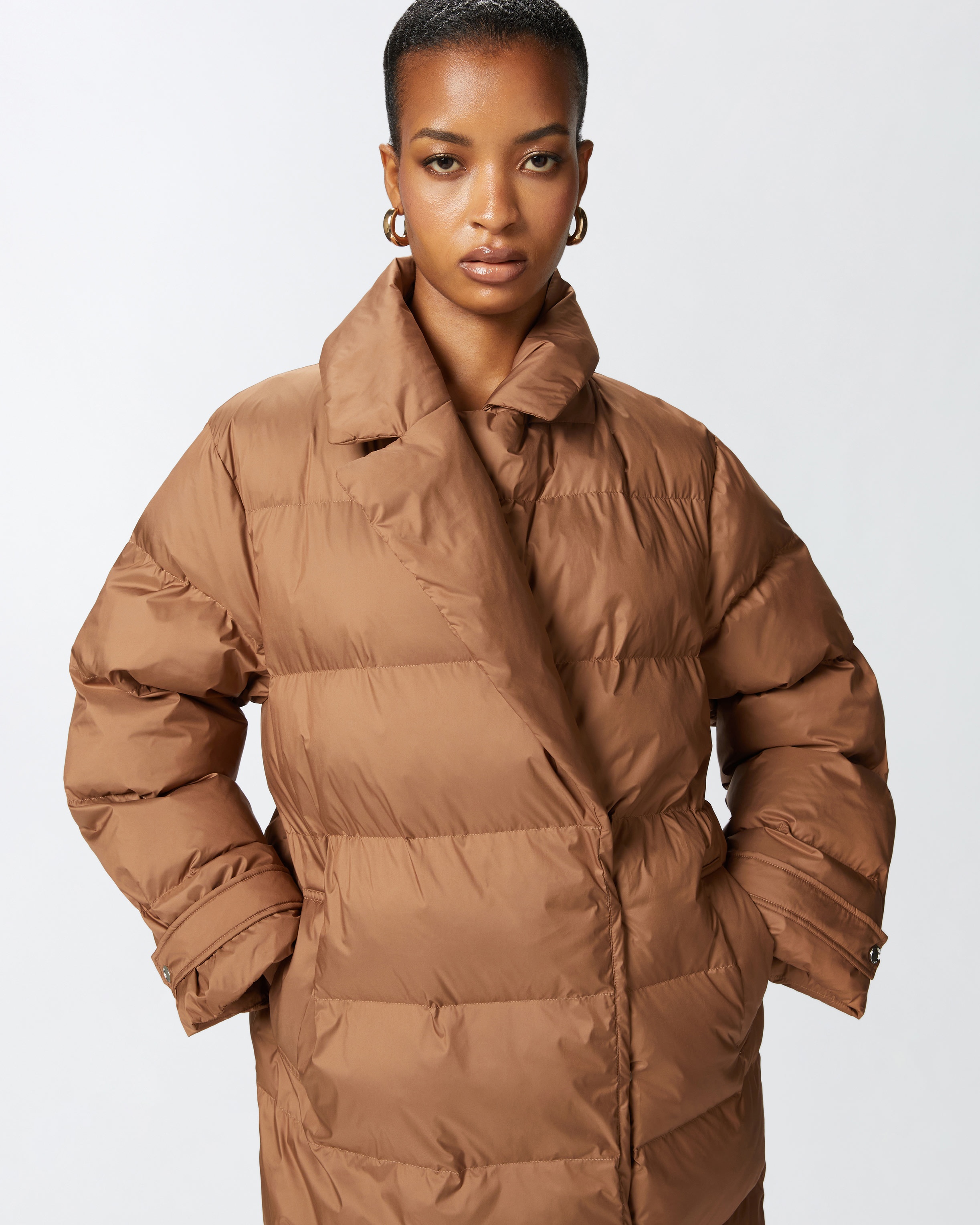 PADDED TRENCH COAT WITH MATCHING BELT - 5