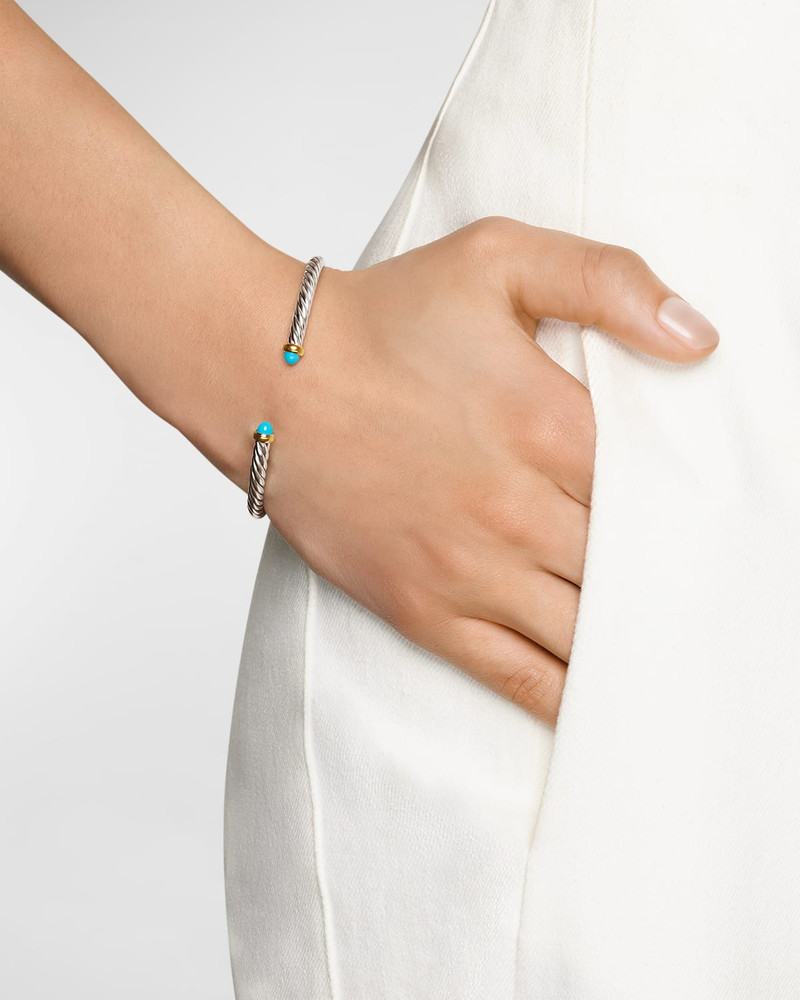 DAVID YURMAN Cable Flex Bracelet with Gemstone in Silver and 14K Gold outlook