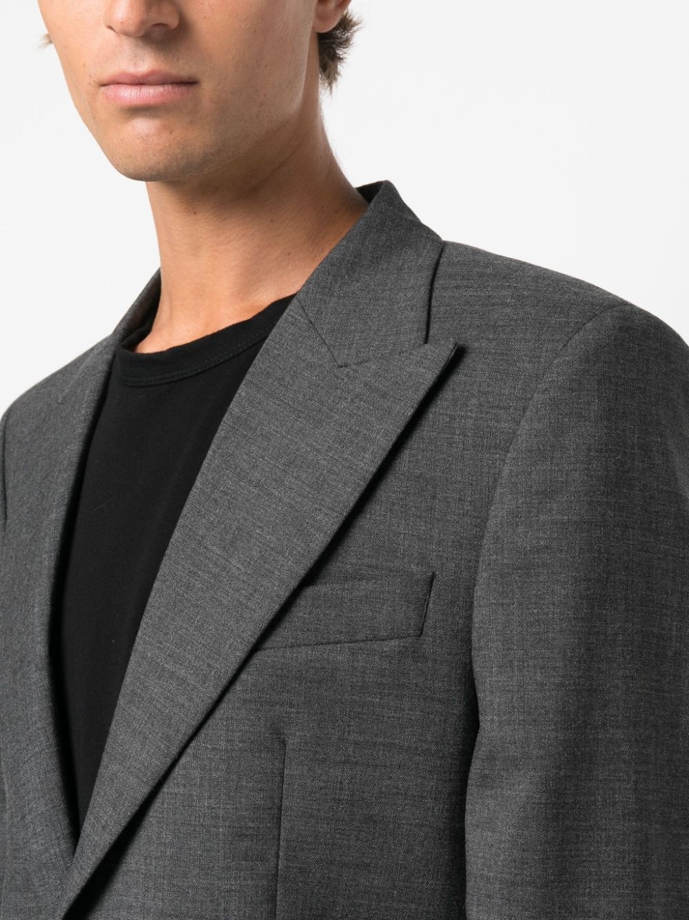 single-breasted wool blazer - 5