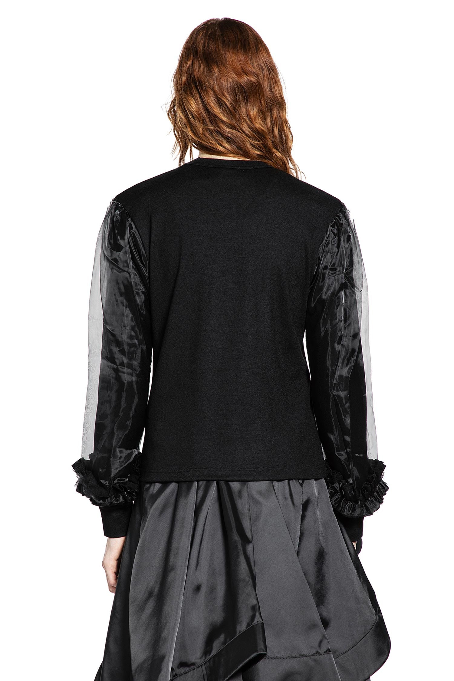 Wool Jersey And Tulle Long Sleeve T-shirt - 3