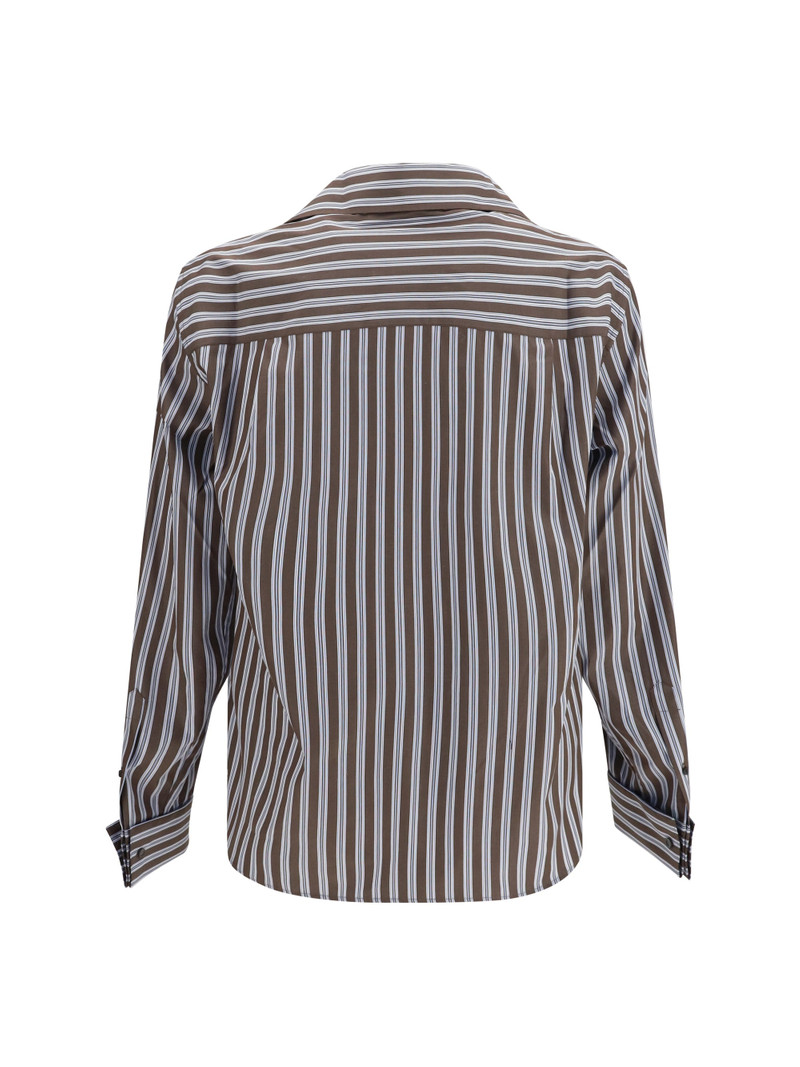 Dries Van Noten Striped Cotton Shirt — Brown 3