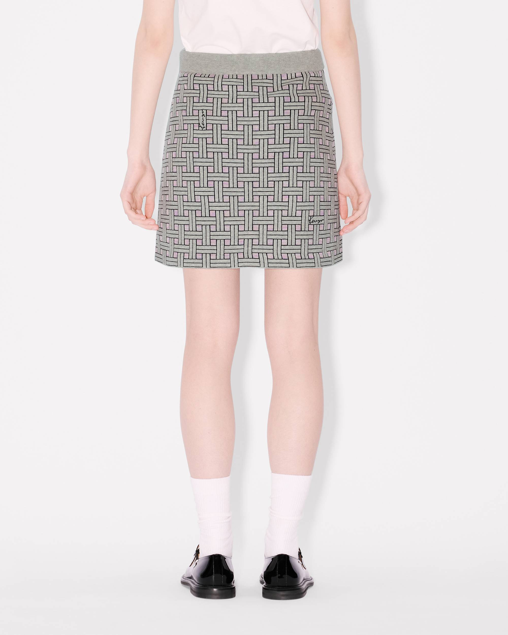 'KENZO Weave' mini skirt in mixed cotton wool - 5