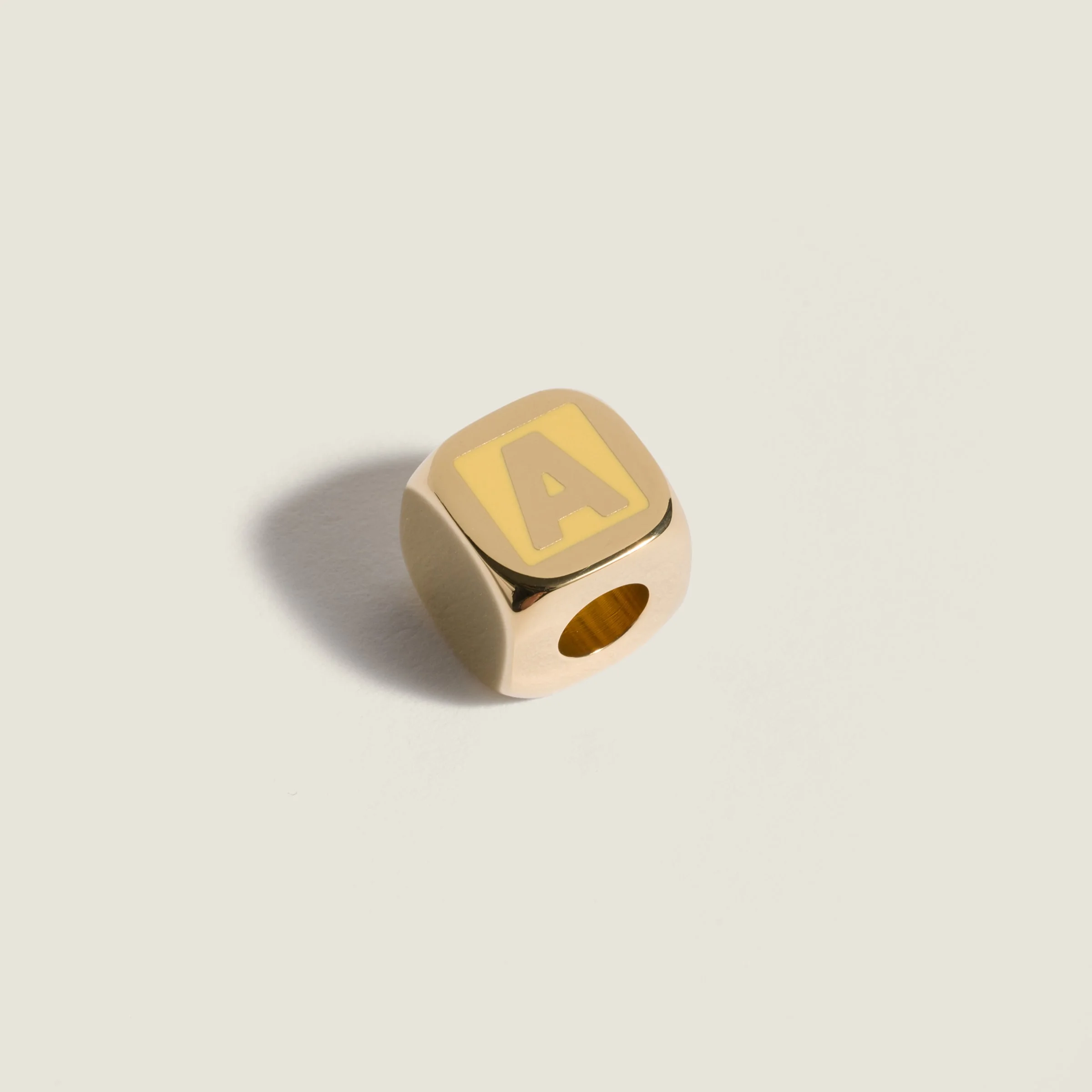 Enameled metal dice charm - 1