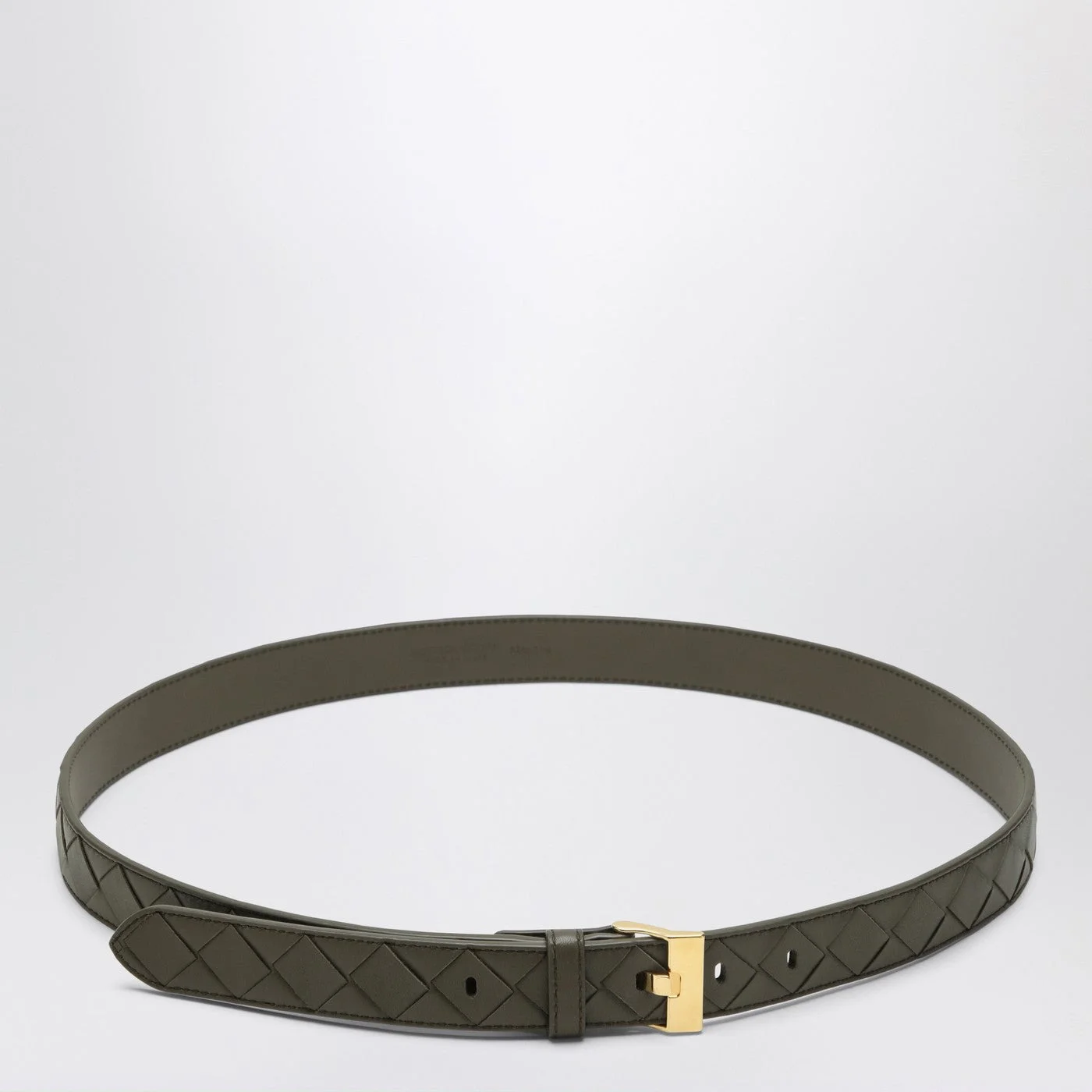 Cipresso-colored Watch belt in Intrecciato - 1