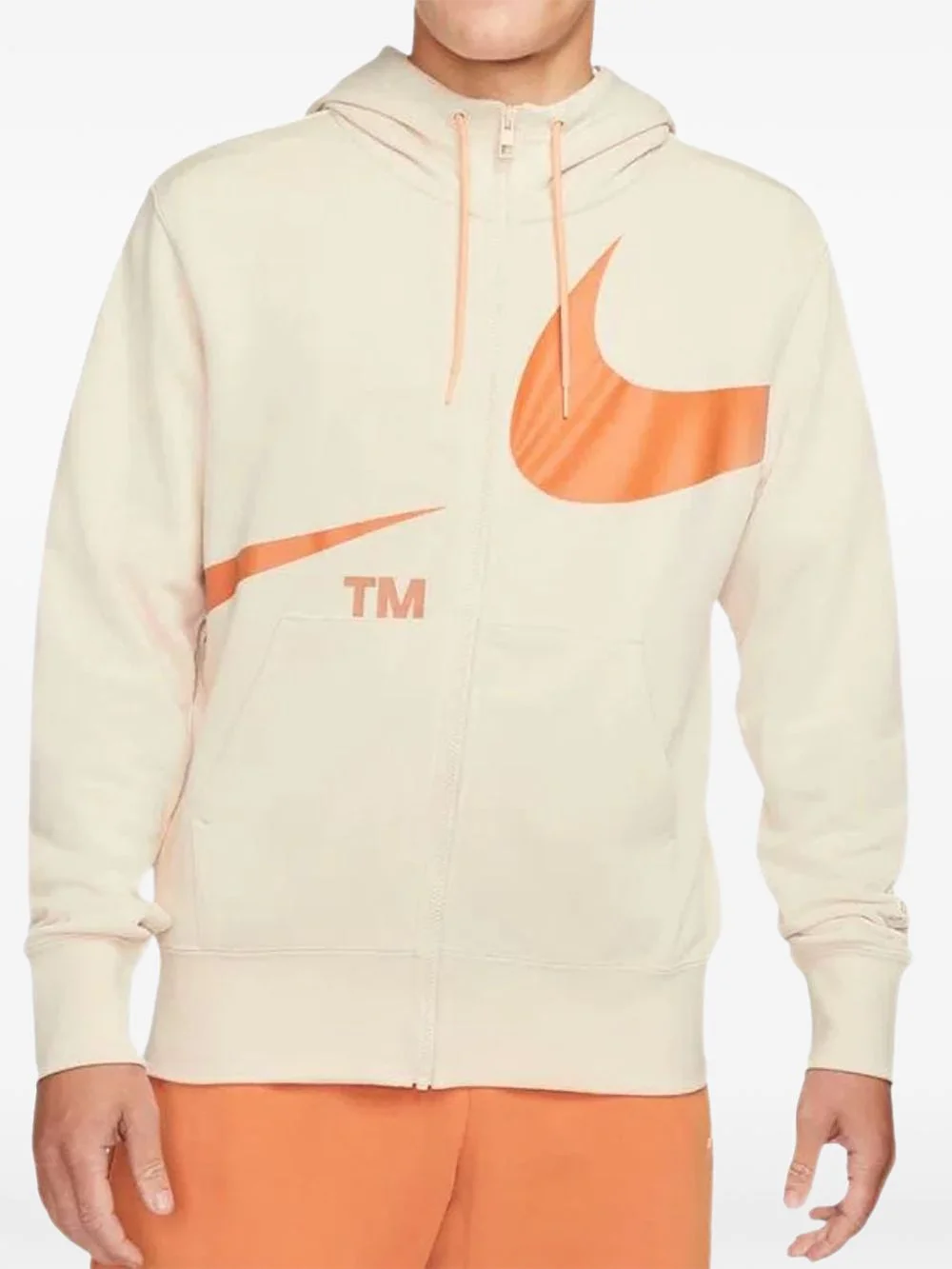 Swoosh-print hoodie - 1