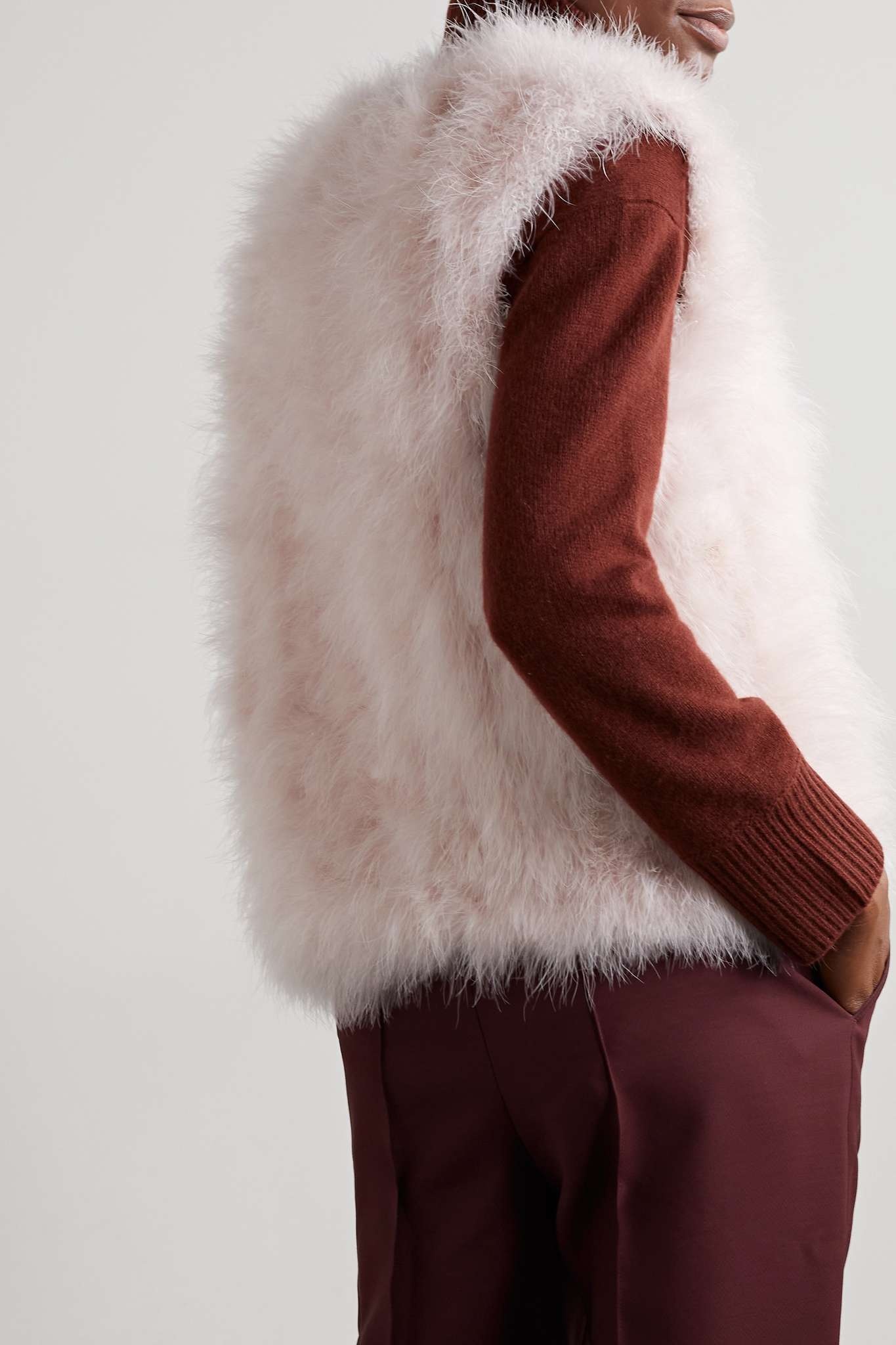 Feathered satin vest - 4