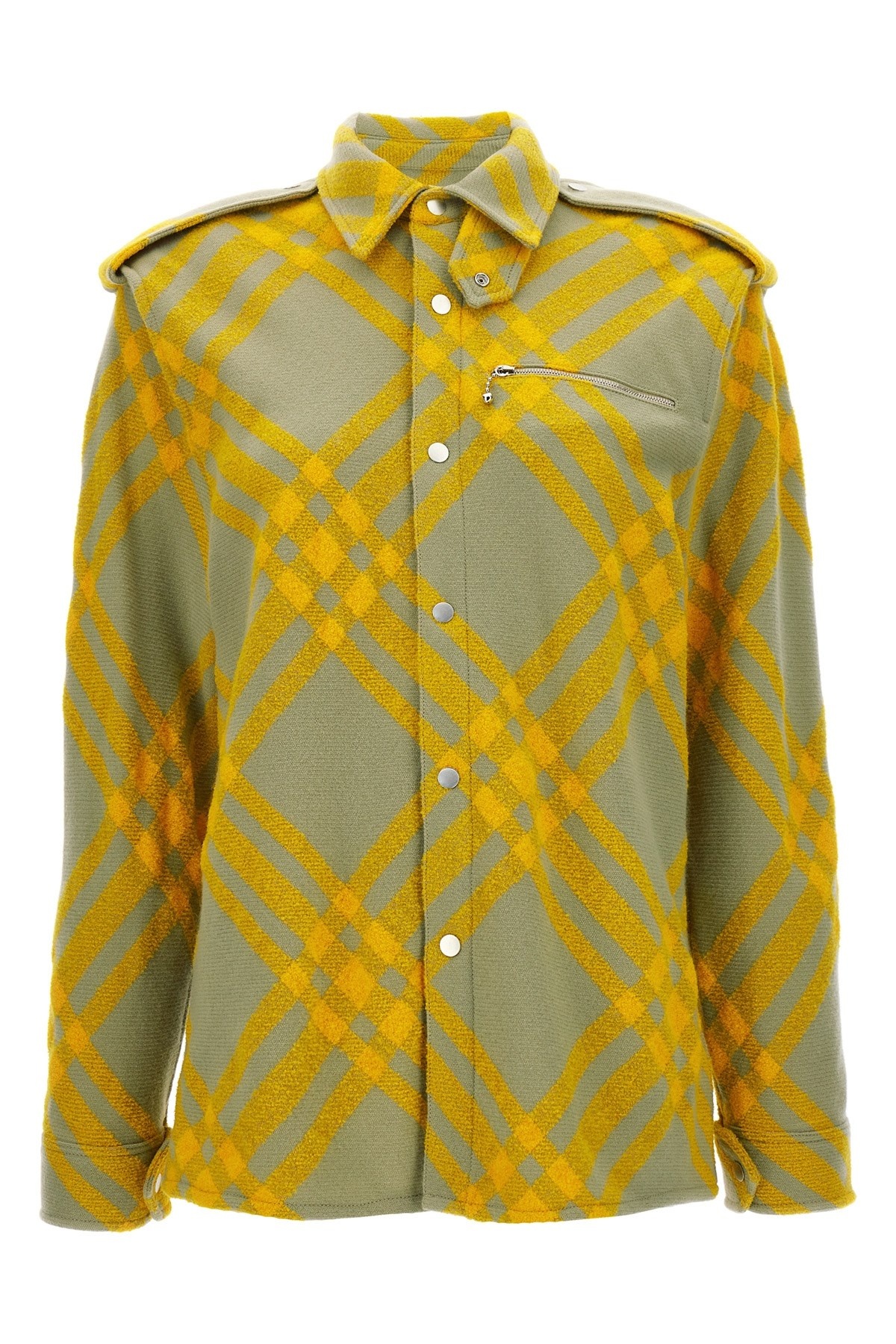 Tシャツ・カットソー Burberry FW23 Check overshirt (8077274 HUNTER) Burberry check-pattern Shirt Jacket | Neutrals | FARFETCH