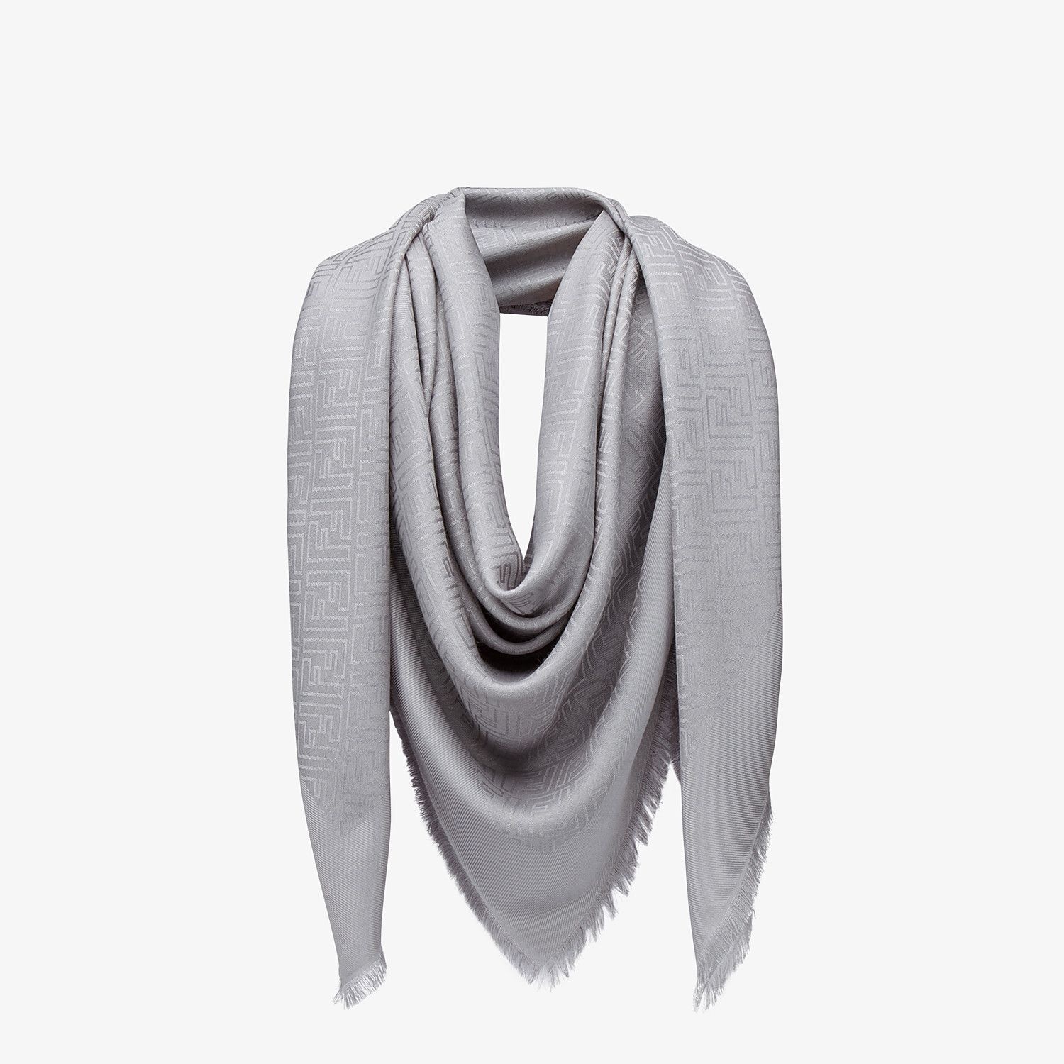 Gray silk and wool shawl - 2