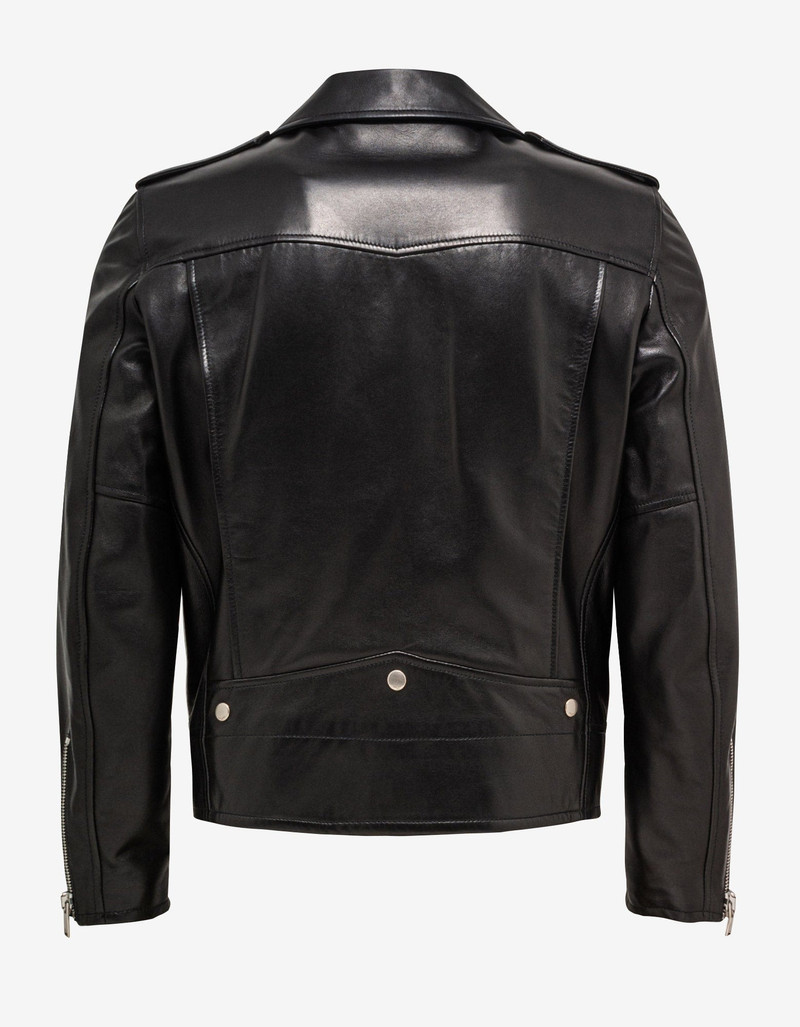 SAINT LAURENT Saint Laurent Black Motorcycle Jacket outlook