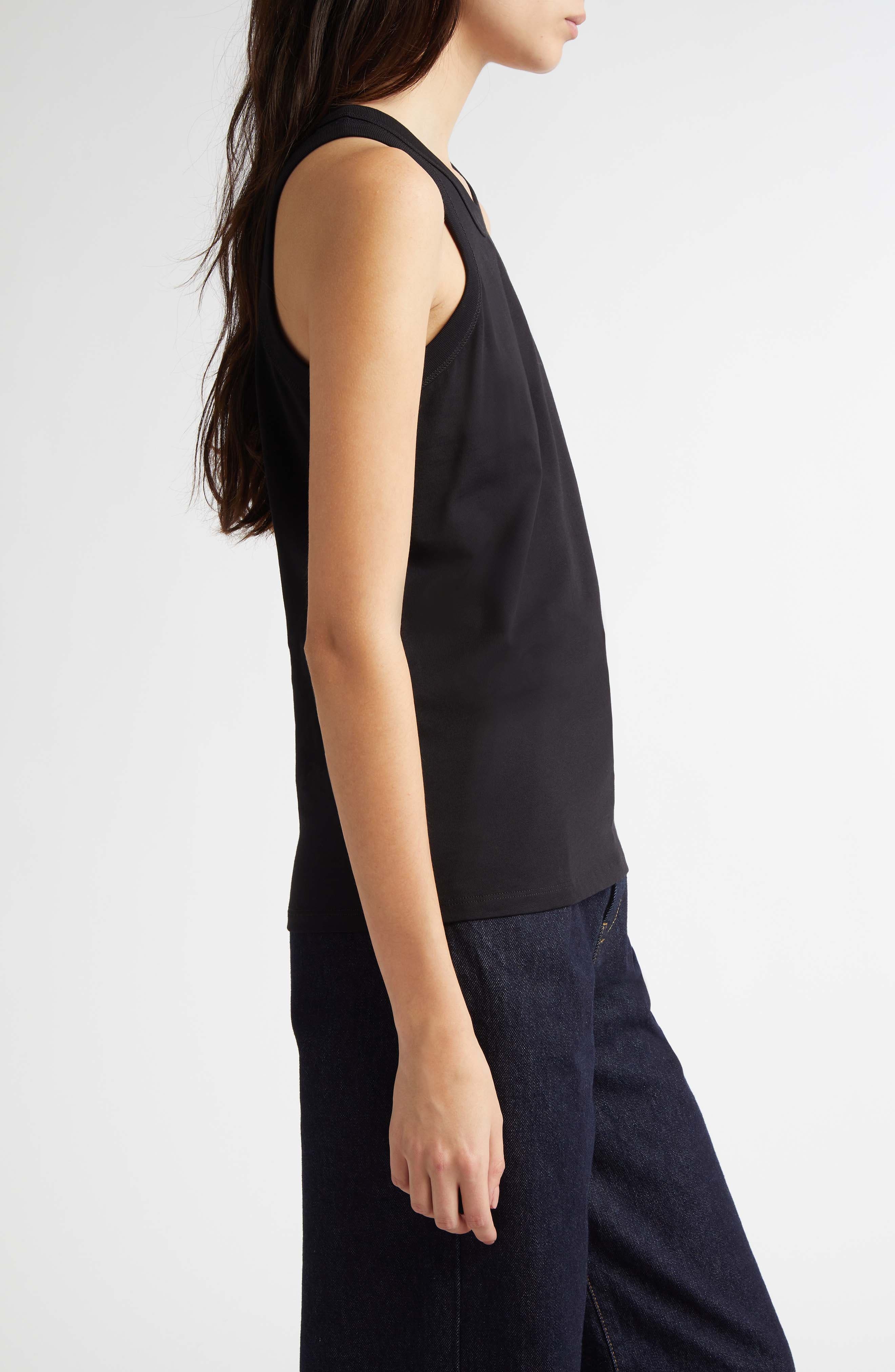 LOULOU DE SAISON Poso Supima® Cotton Tank in Black at Nordstrom - 4
