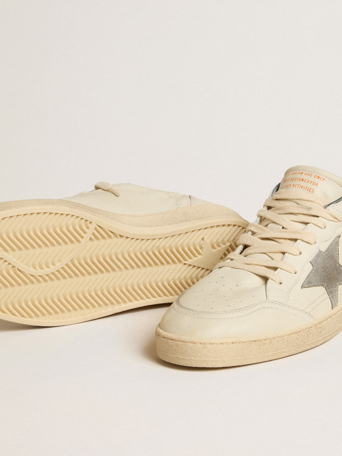 Ball Star in nappa leather with gray suede star and heel tab - 4
