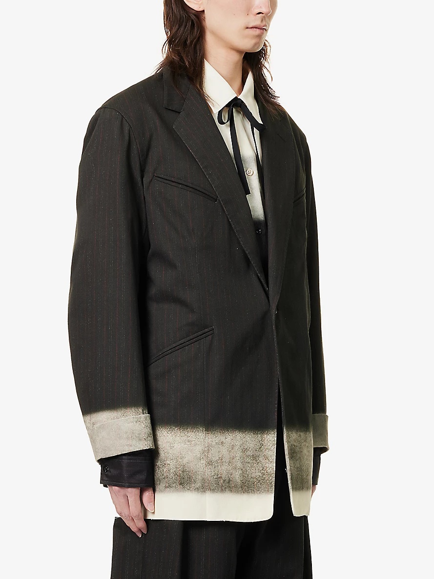 Gradient-design notched-lapel cotton jacket - 3