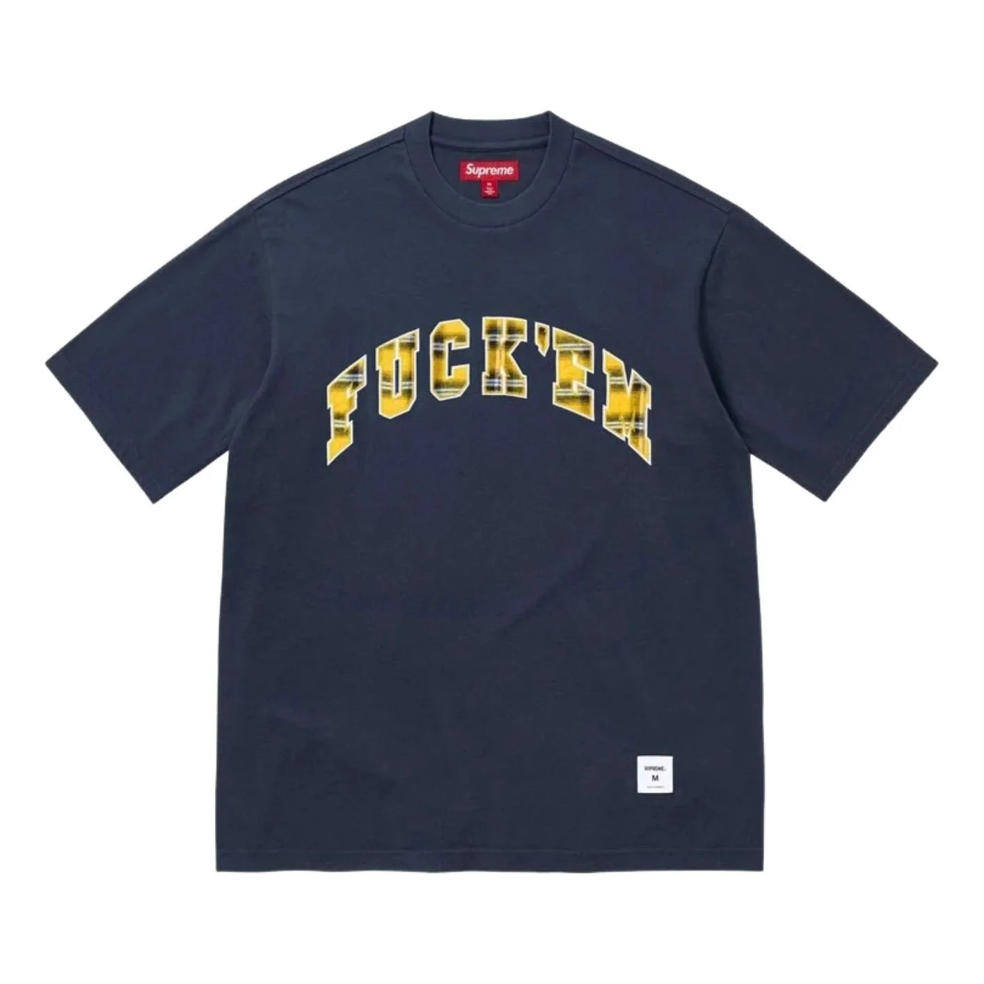 Supreme SS26 Fuck Em Plaid S/S T-Shirt 'Navy' SUP-SS26-194-NVY - 1