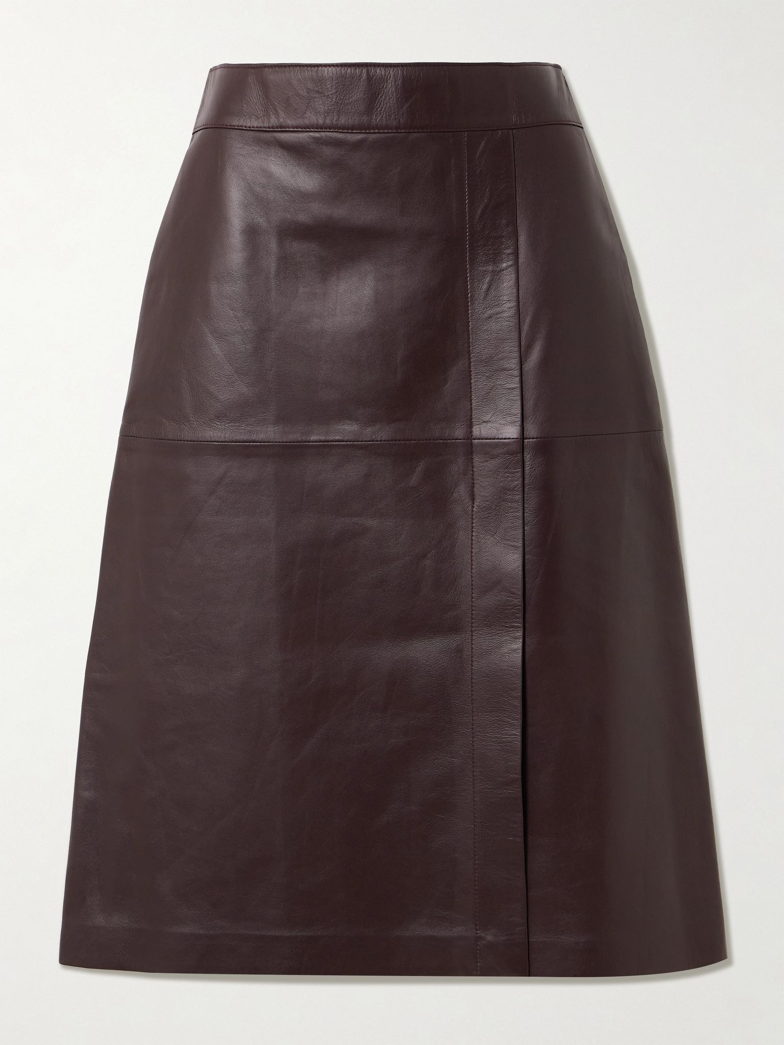 Sevres paneled leather skirt Plum - 1