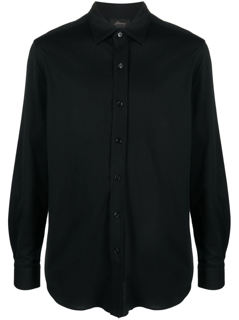 spread-collar cotton shirt 1