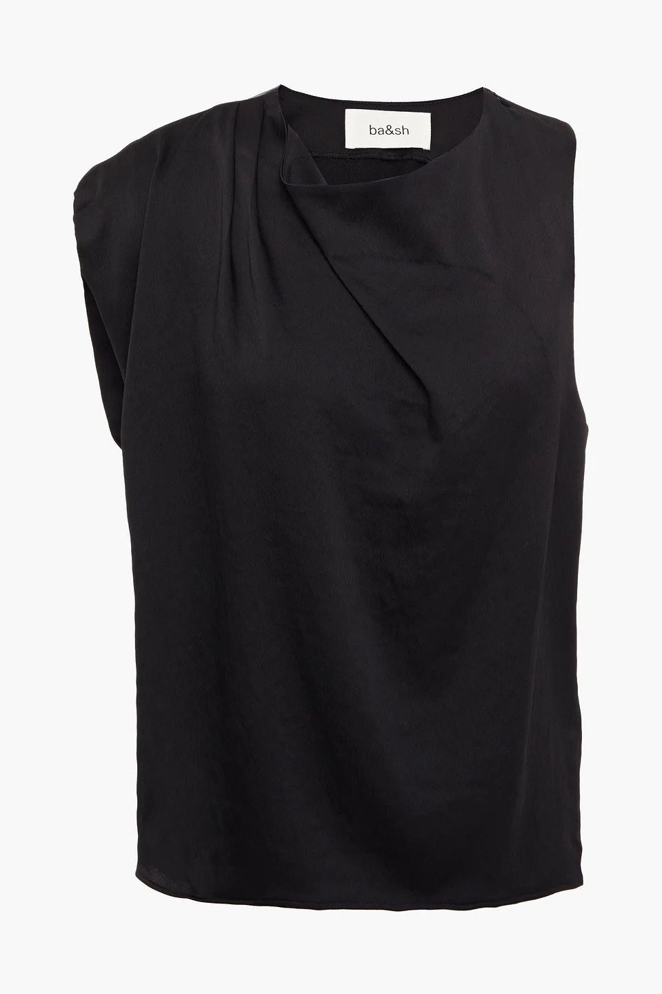 Rosier asymmetric draped satin-crepe top - 1