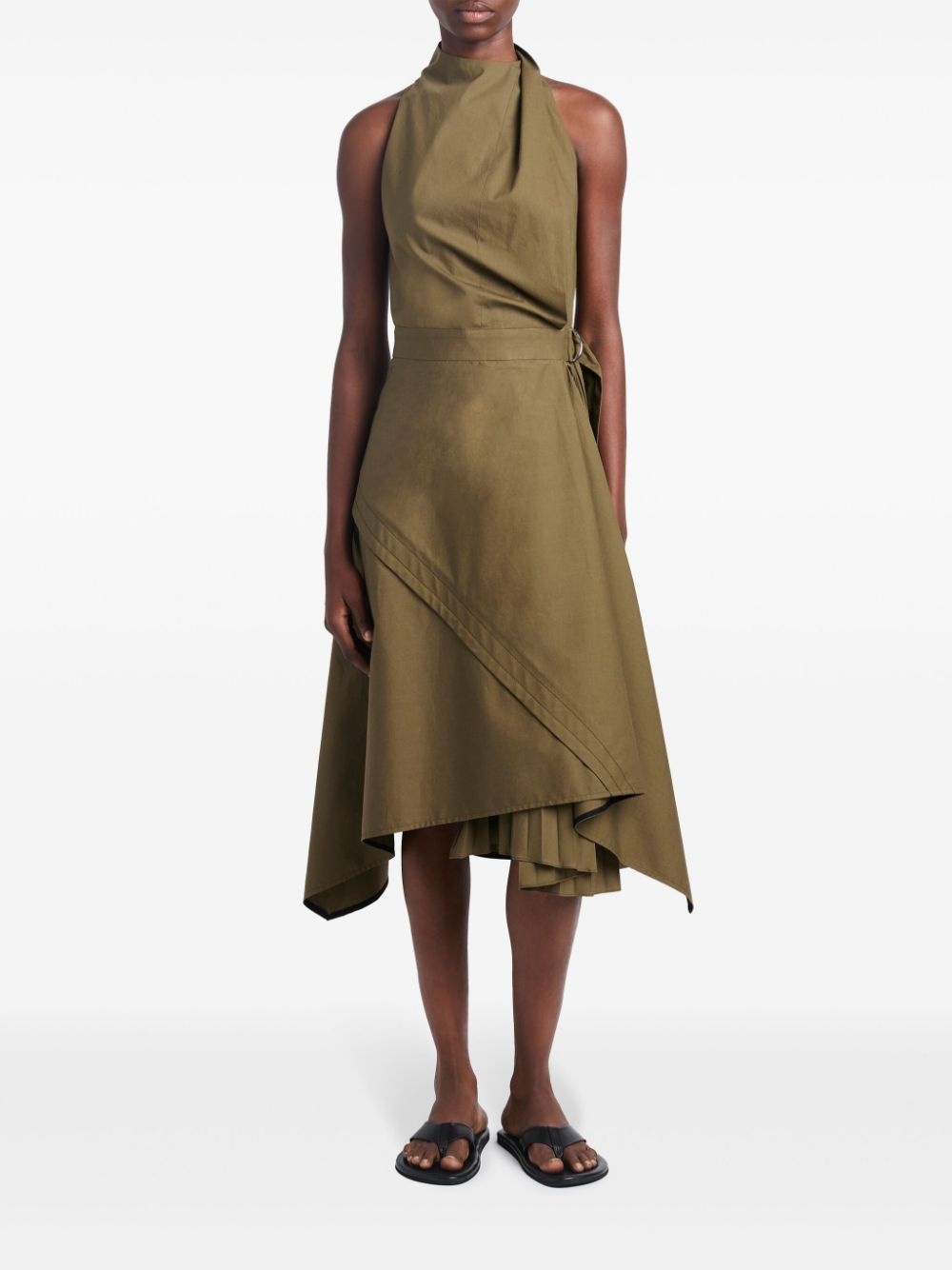 layered poplin wrap dress - 2