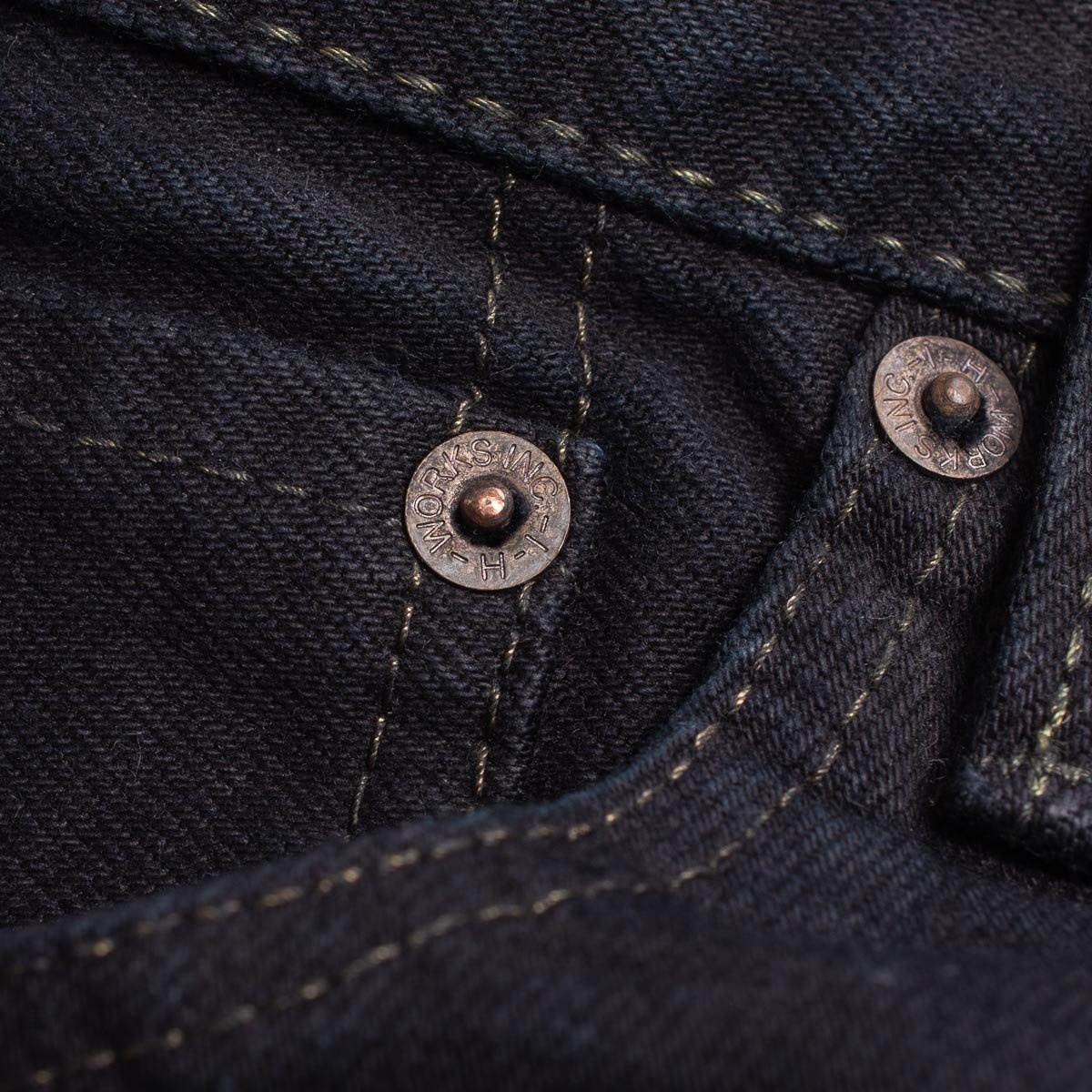 IH-777S-142od 14oz Selvedge Denim Slim Tapered Cut Jeans - Indigo Overdyed Black - 9