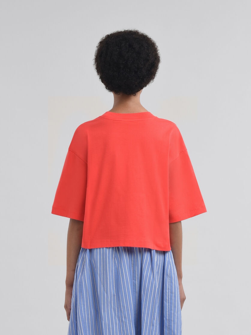 RED BOXY T-SHIRT WITH MARNI SCRIBBLED LOGO - 3