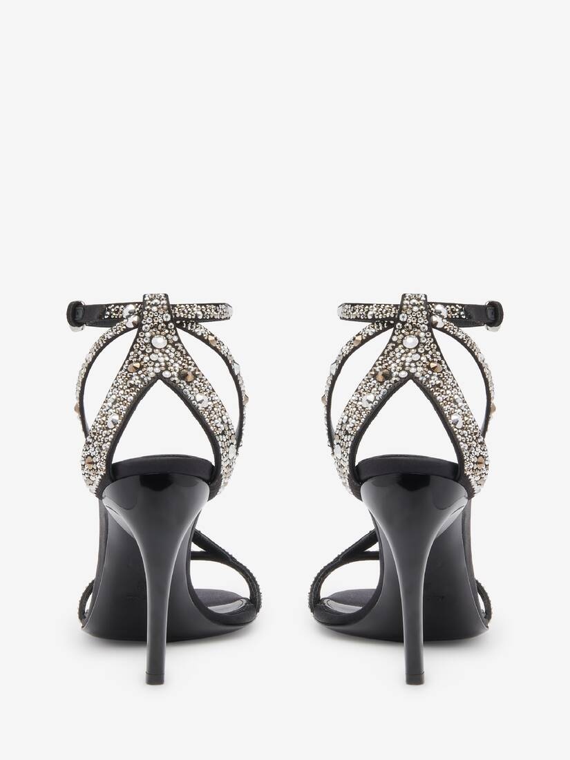 サンダル・ミュール Alexander Mcqueen Twisted Armadillo Sandal in Black Alexander McQueen Women's Twisted Armadillo Sandal in Black