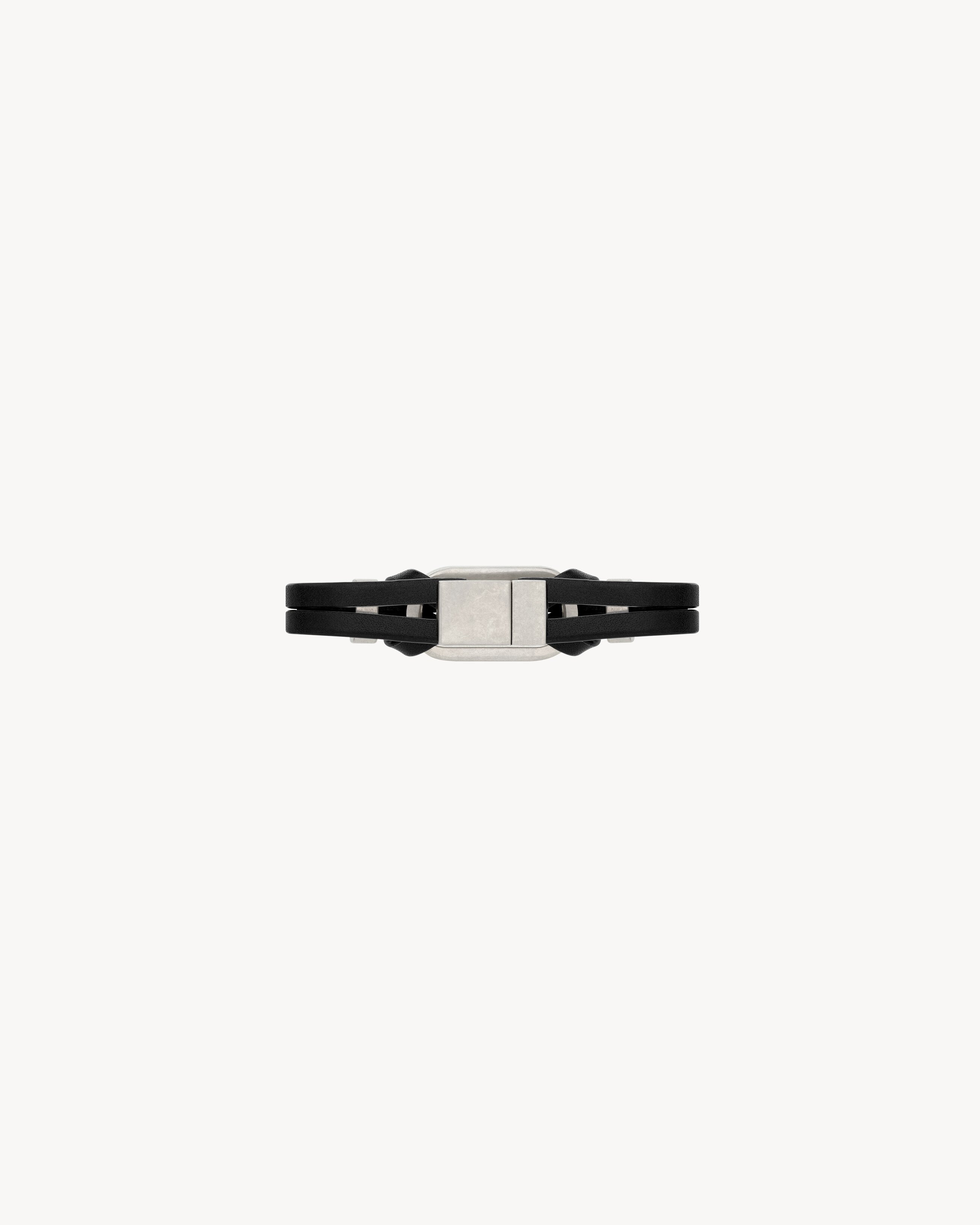 OVAL RING BRACELET IN LEATHER - 2