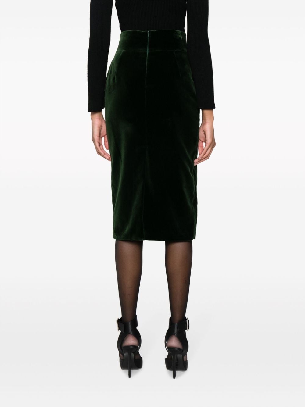 ALEXANDRE VAUTHIER Velvet midi skirt | julianfashion