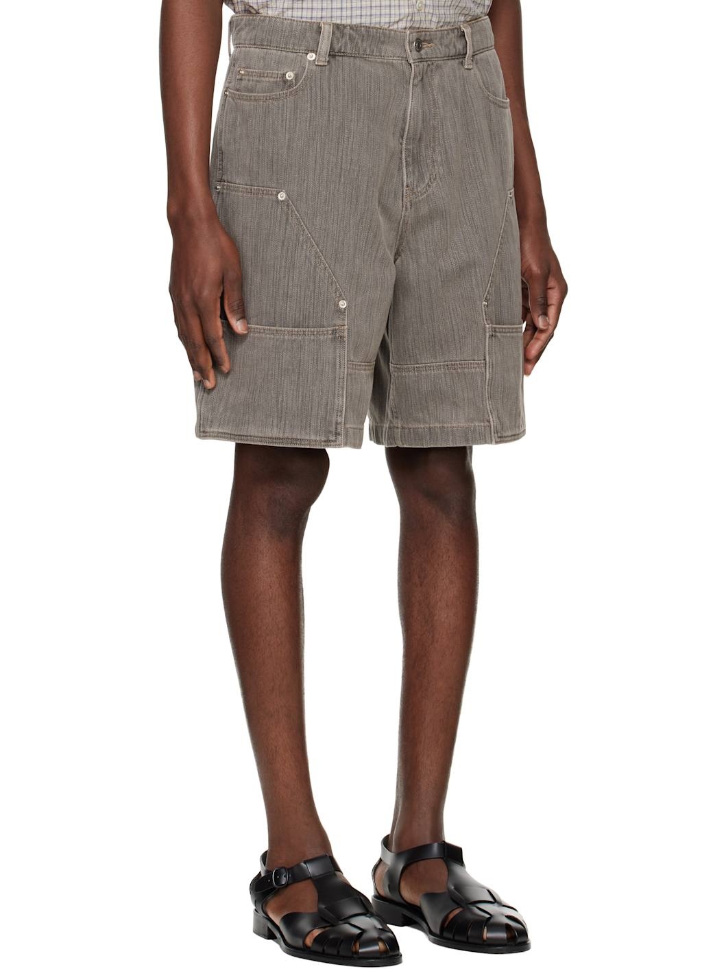 Gray Colored Denim Shorts - 2