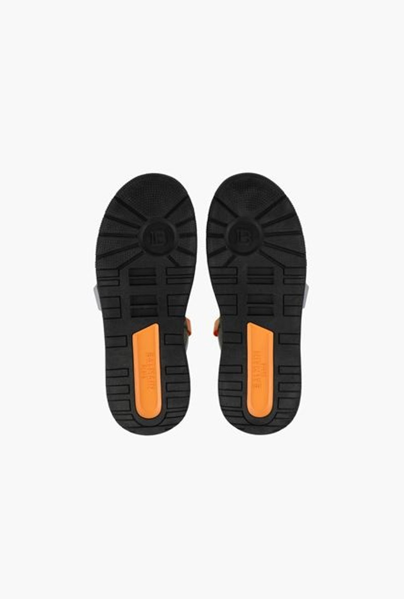 Khaki and orange leather B-Ball sneakers 5