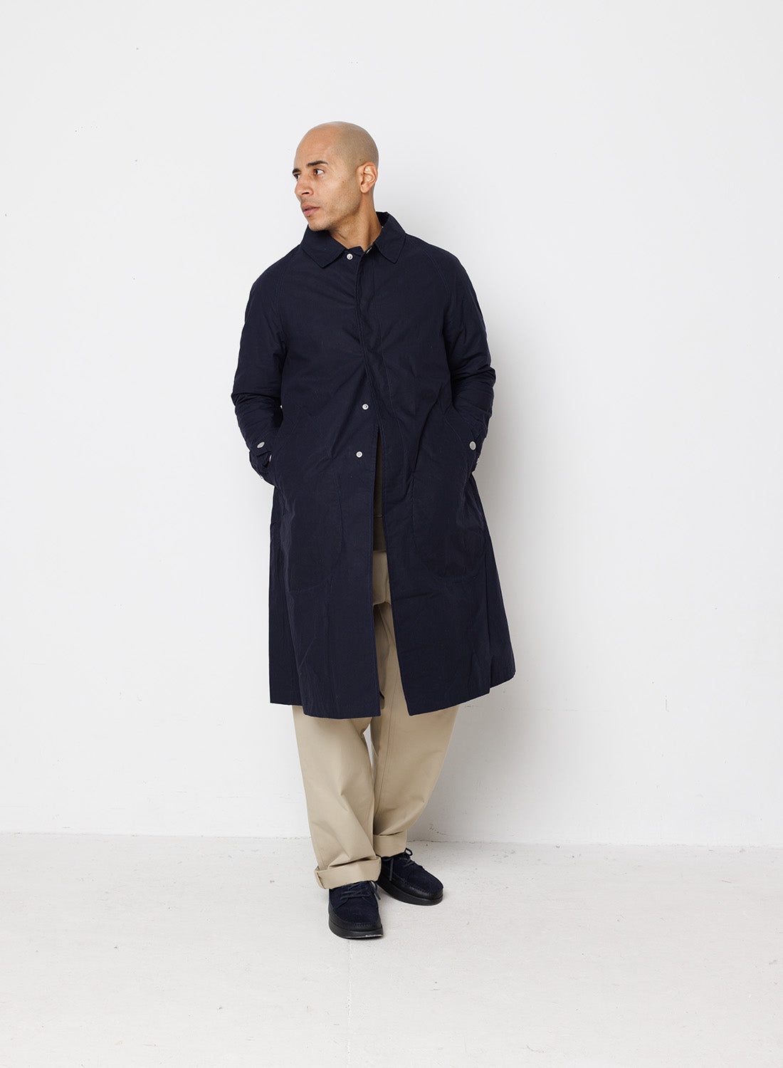 Nigel Cabourn Nam Coat in Navy Nylon | REVERSIBLE