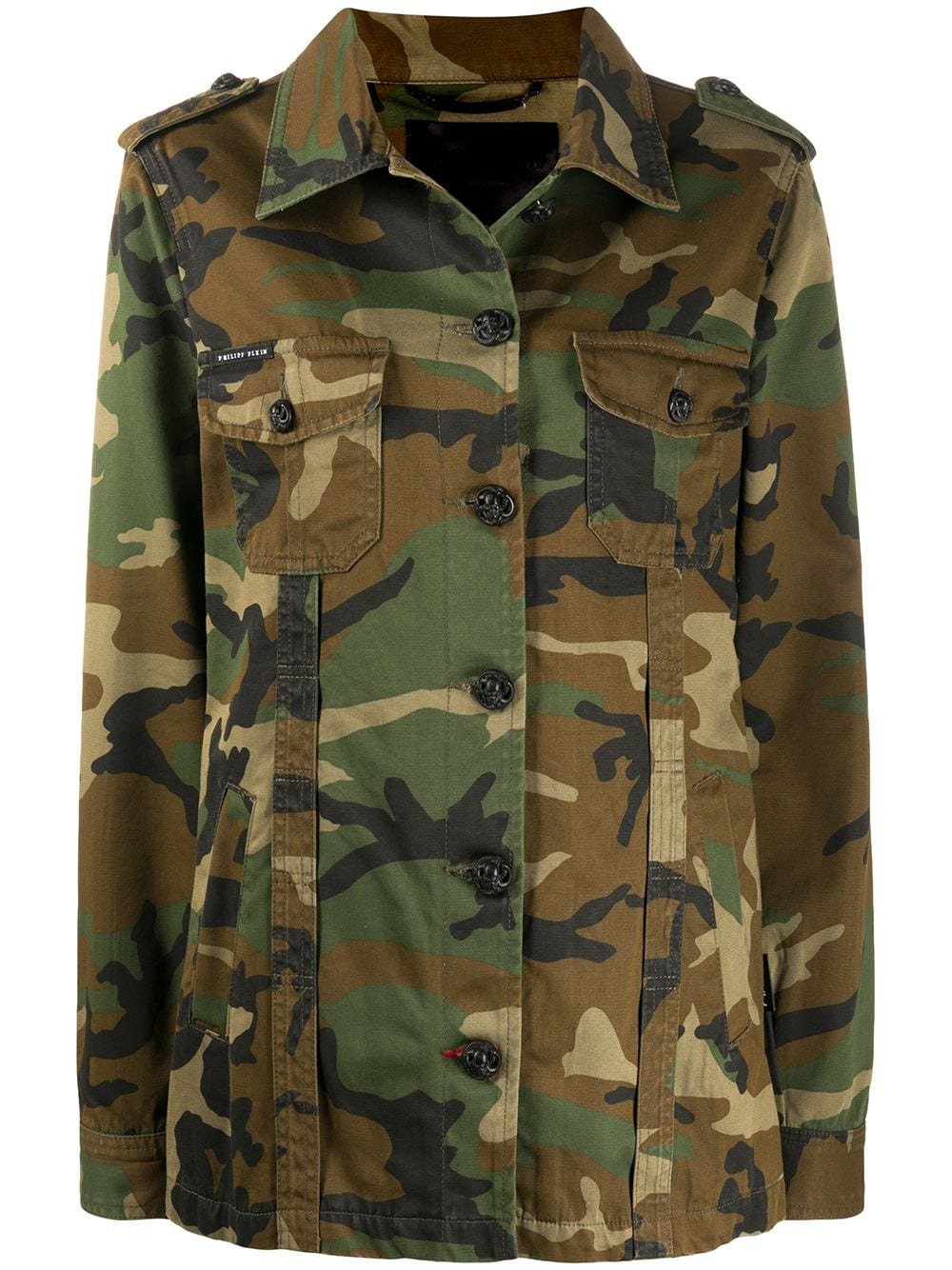 teddy bear camouflage-print parka - 1