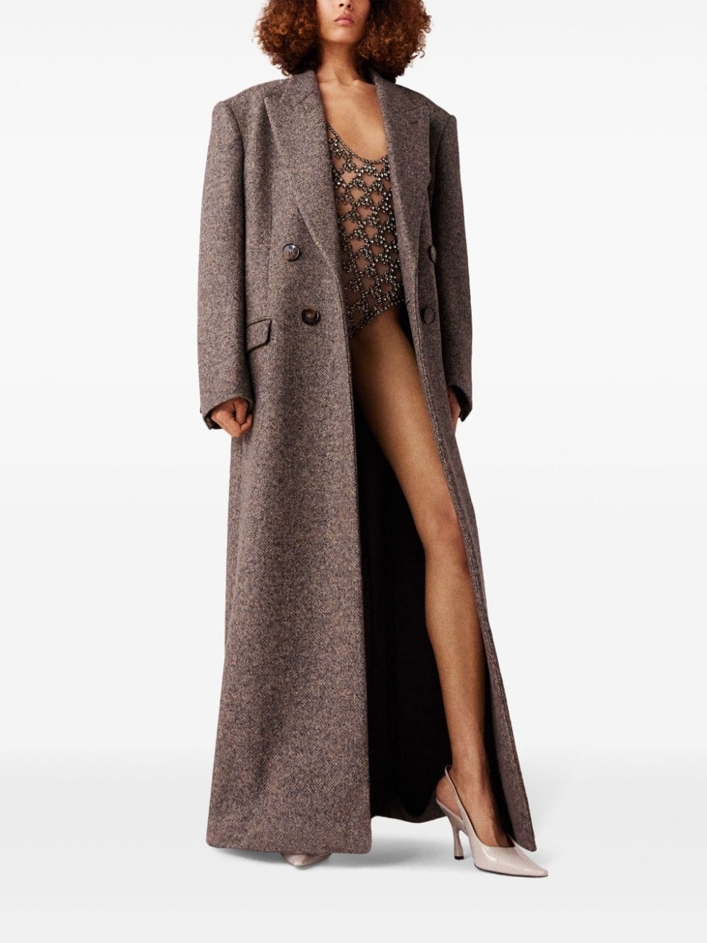 double-breasted long coat - 3