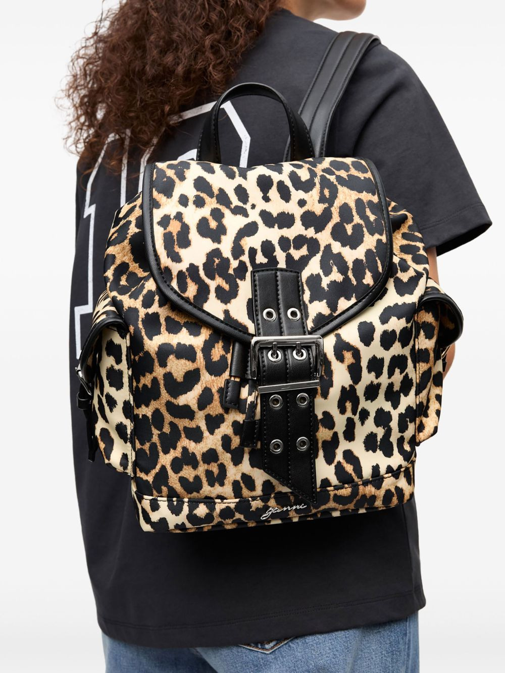 GANNI Leopard print backpack - 3
