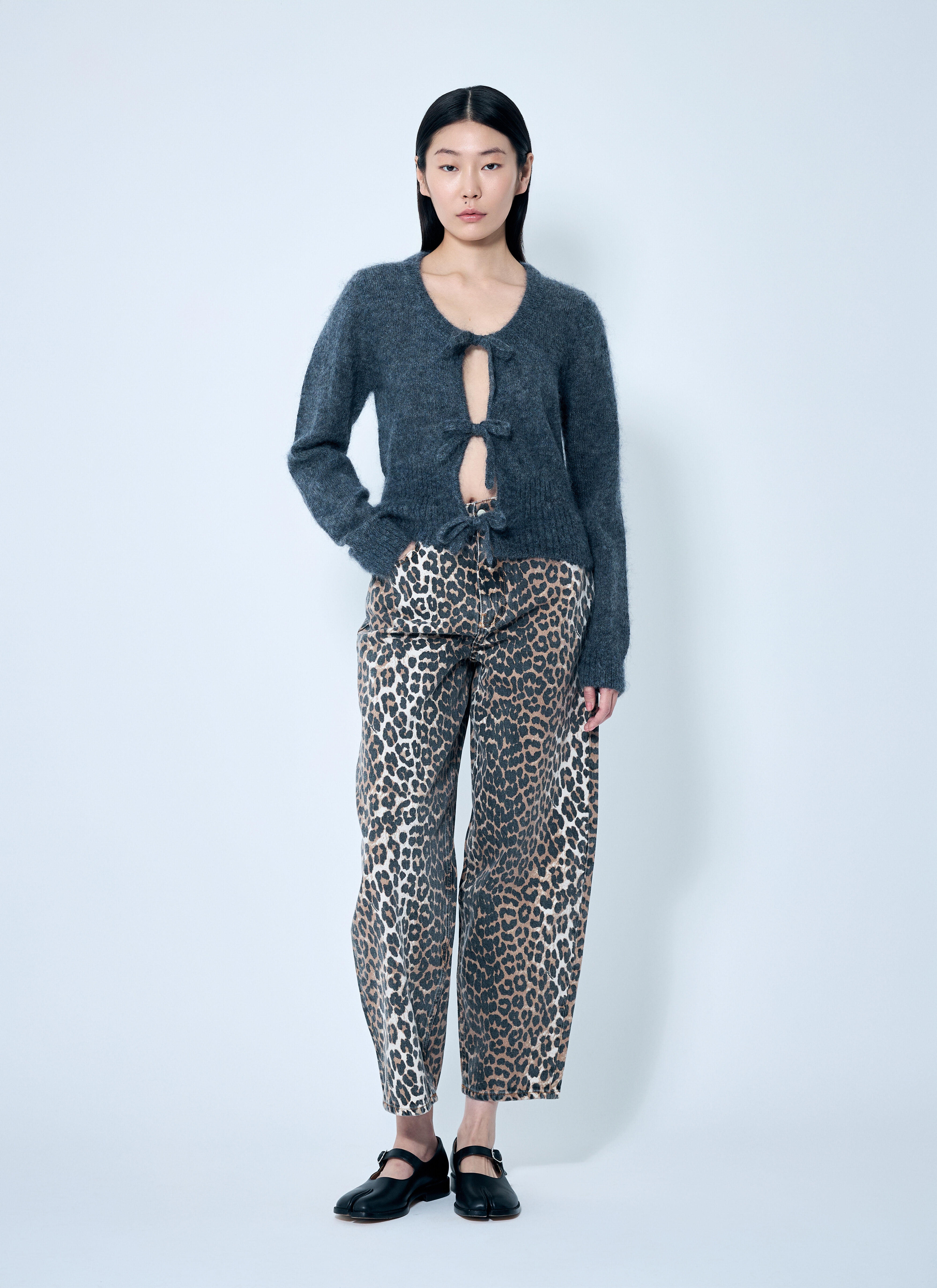 Light Mohair Tie-String Cardigan - 2