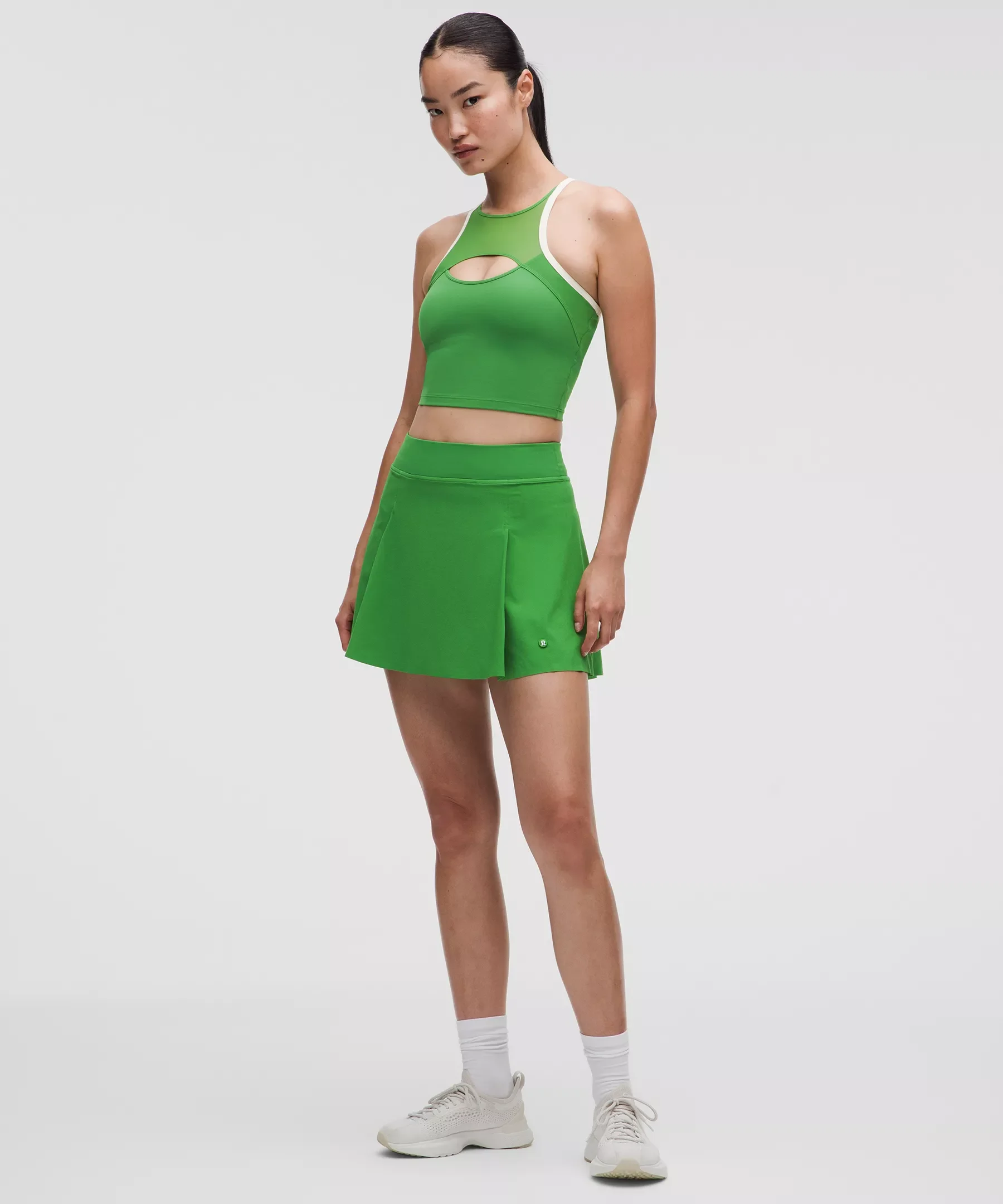 A-Line Side-Pleat Tennis Skirt - 1
