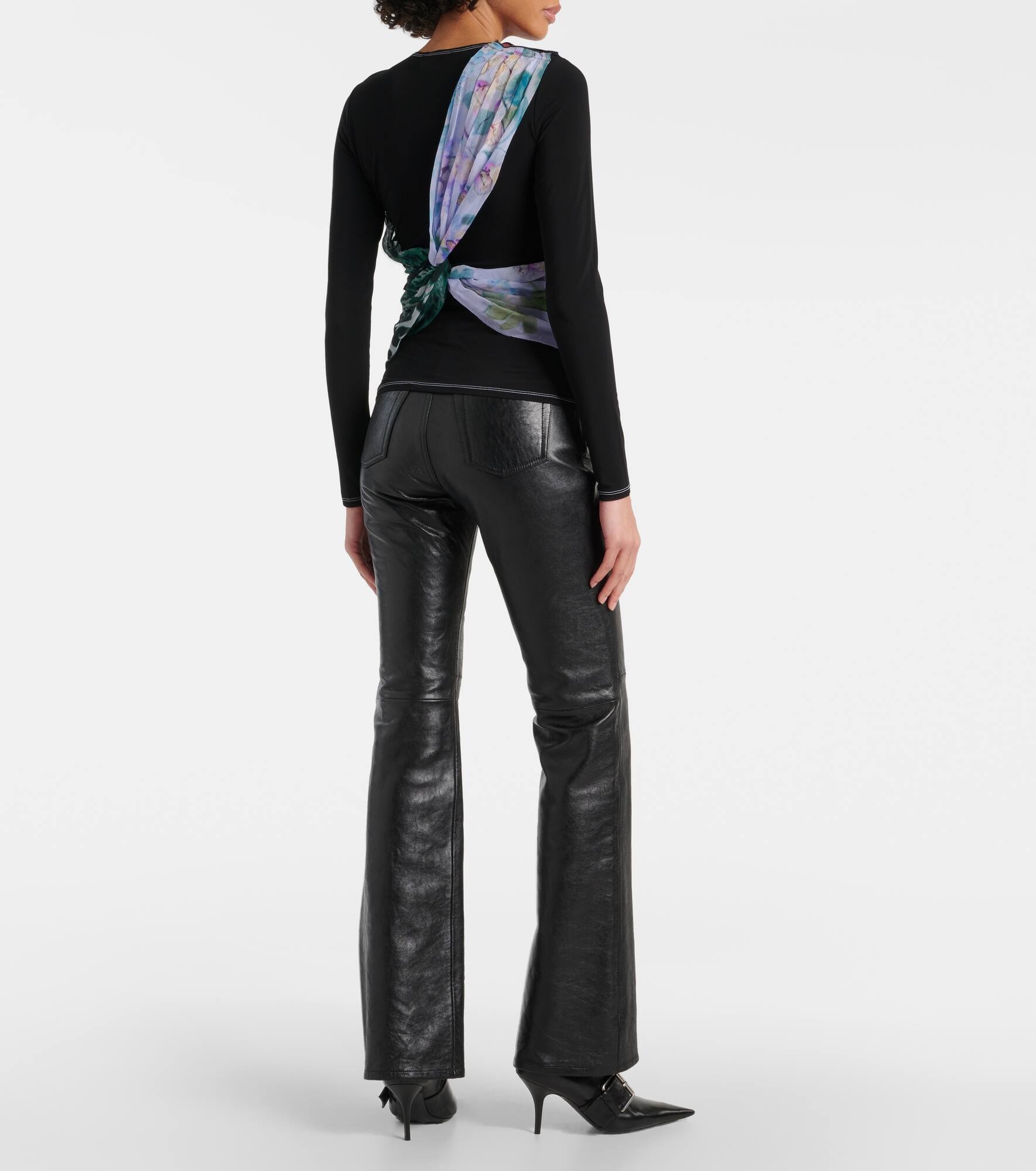 Silk Scarves draped jersey top - 3