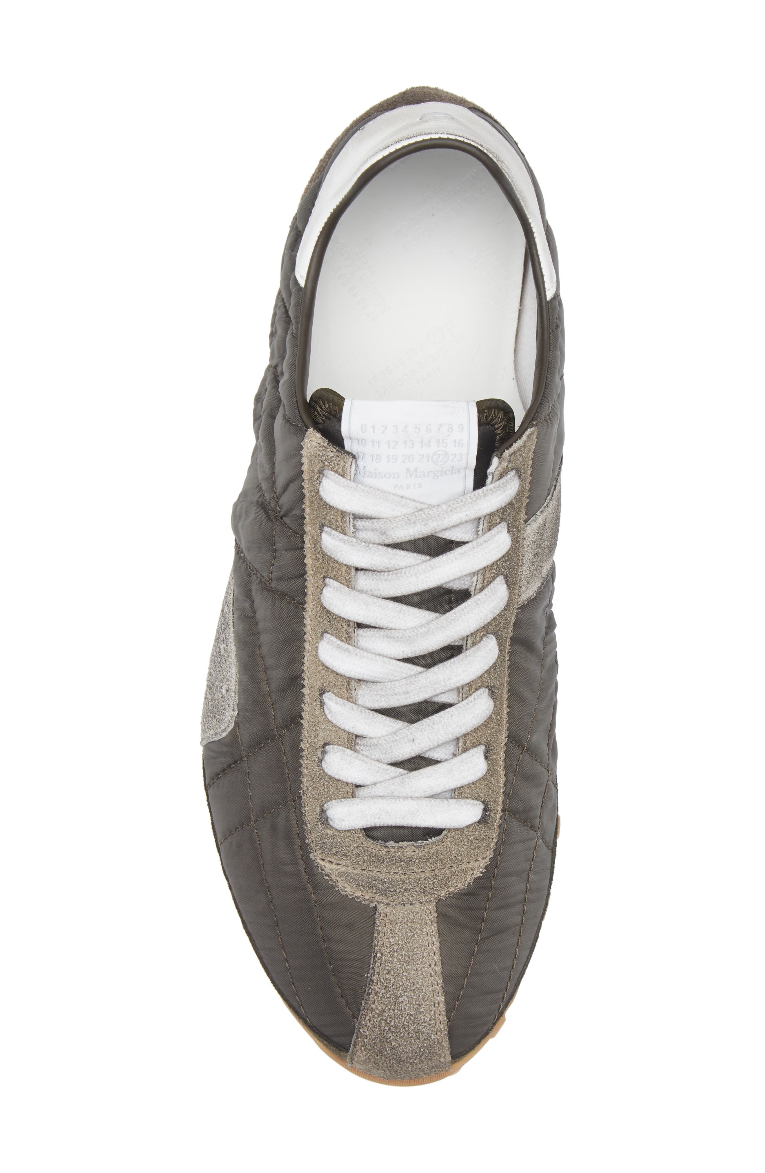 Maison Margiela Sprinter Low Top Sneaker in Dark Green/White/Grey at Nordstrom - 5