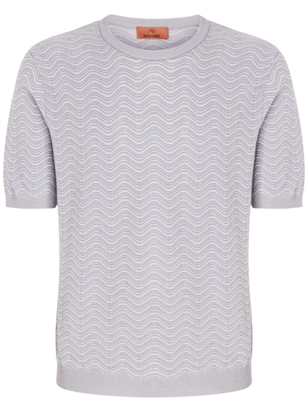 wave-pattern crew-neck T-shirt - 1
