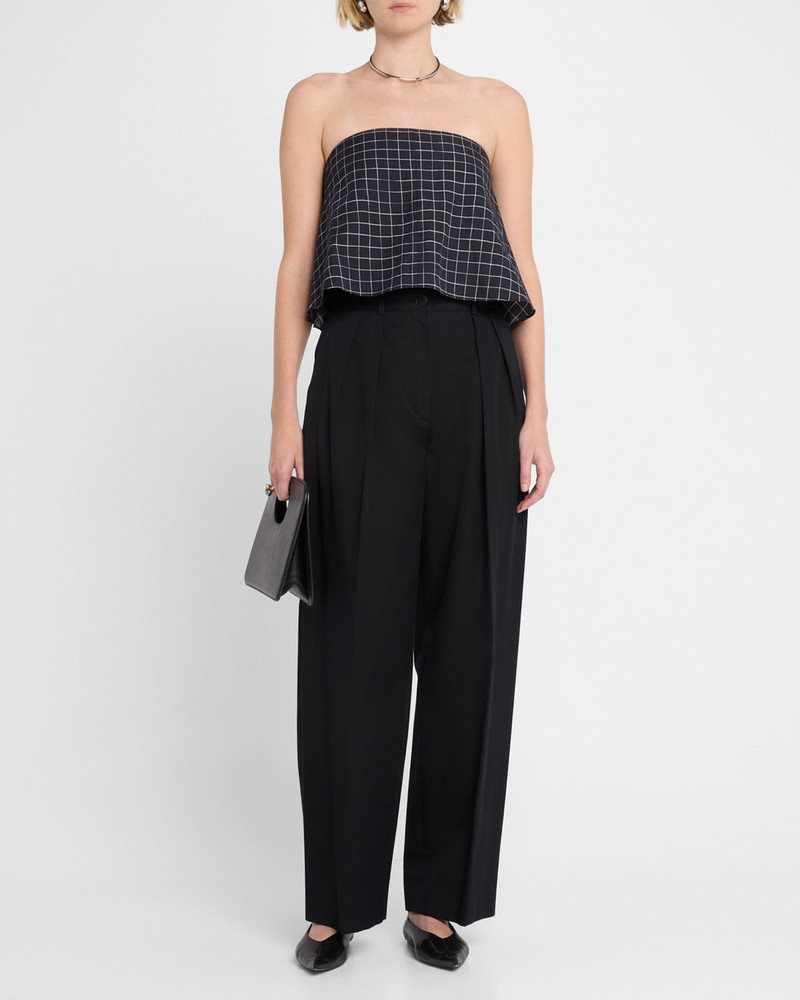 Vince Strapless Tie-Back Plaid Top outlook