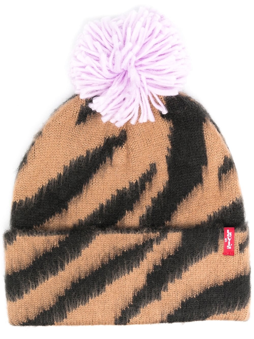 zebra-print beanie - 1