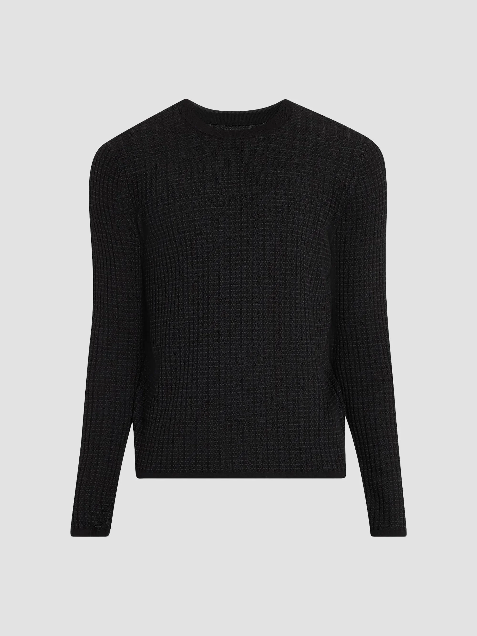 Men's Harvey Textured Knit Crewneck Top - Black - 1